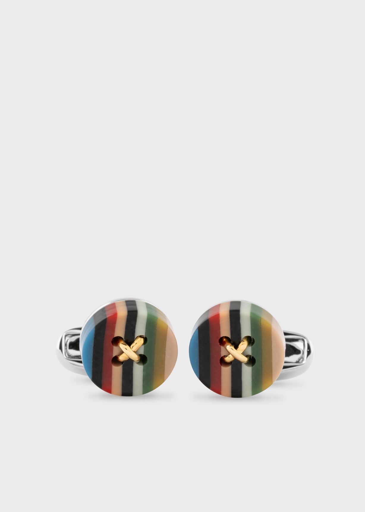 アクセサリーその他 Paul Smith SS23 CUFFLINKS WITH LOGO (M1A/CUFF/KSIGN_92) Signature Stripe' Button Cufflinks by Paul Smith