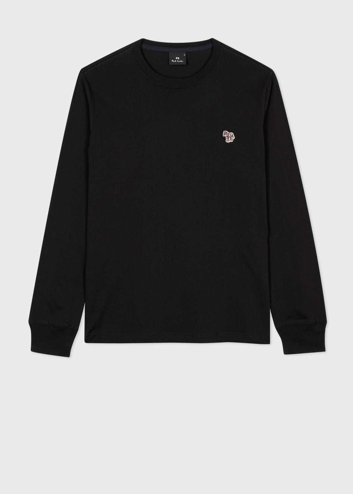 Men's Black Zebra Logo Long-Sleeve T-Shirt