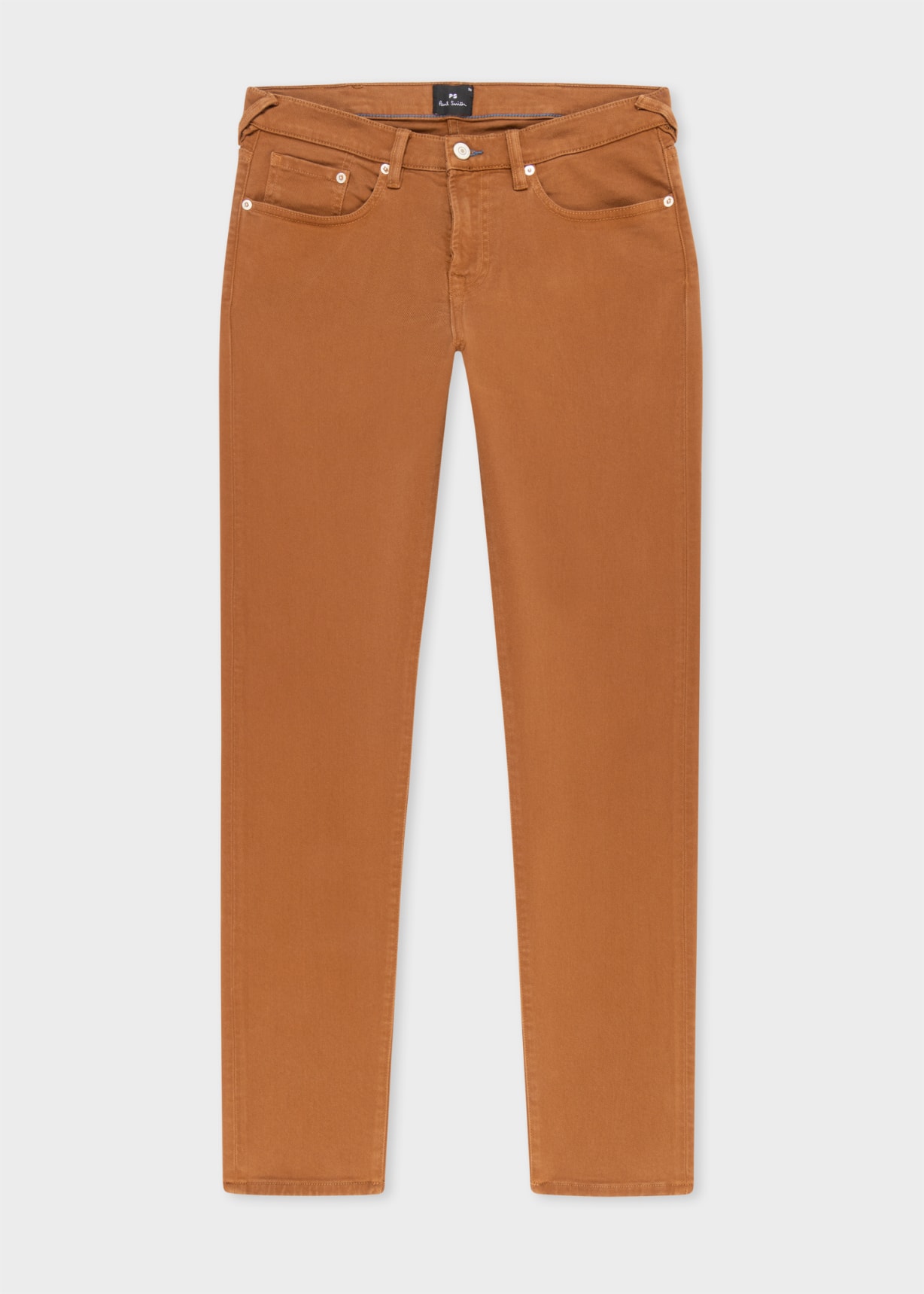 Men's Tapered-Fit Taupe Garment-Dyed Jeans