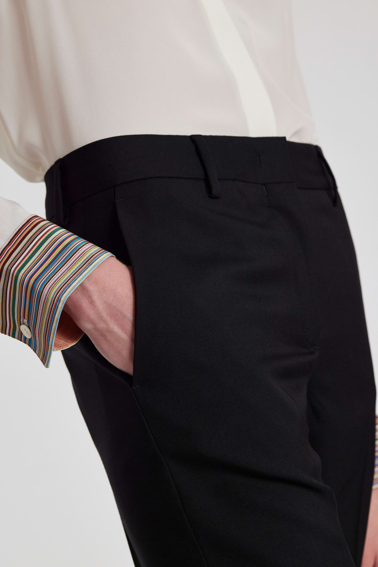 Model view - A Suit To Travel In - Women's Black Slim-Fit Wool Trousers
