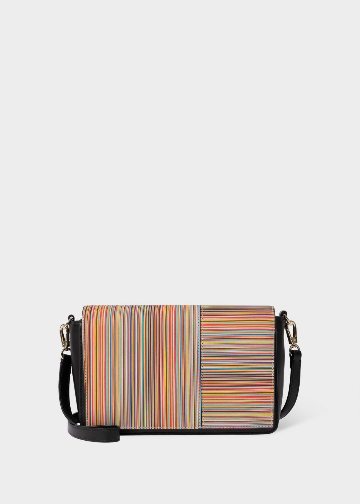 Women's Leather 'Signature Stripe' Flap Cross Body Bag