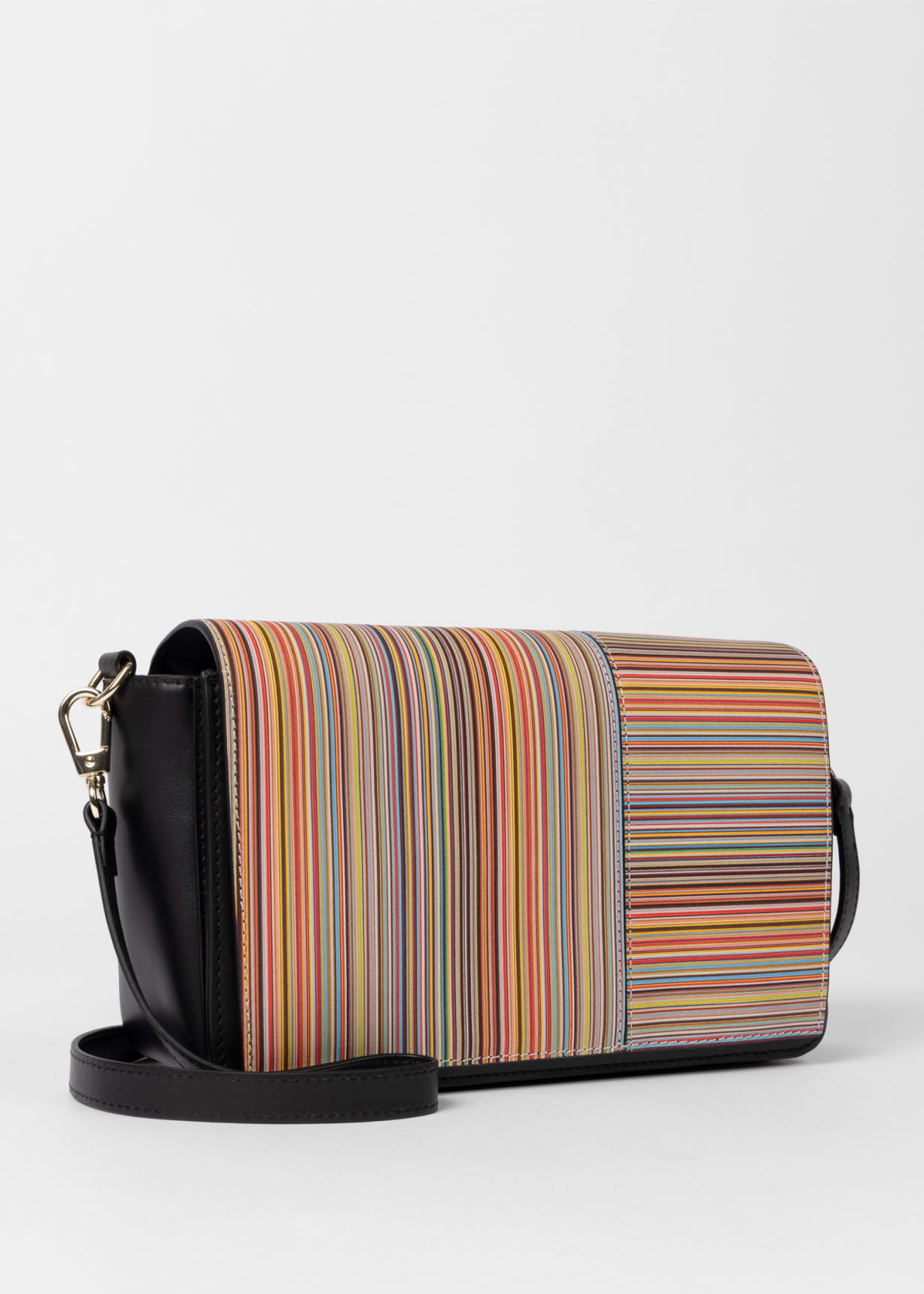 Women's Leather 'Signature Stripe' Flap Cross Body Bag