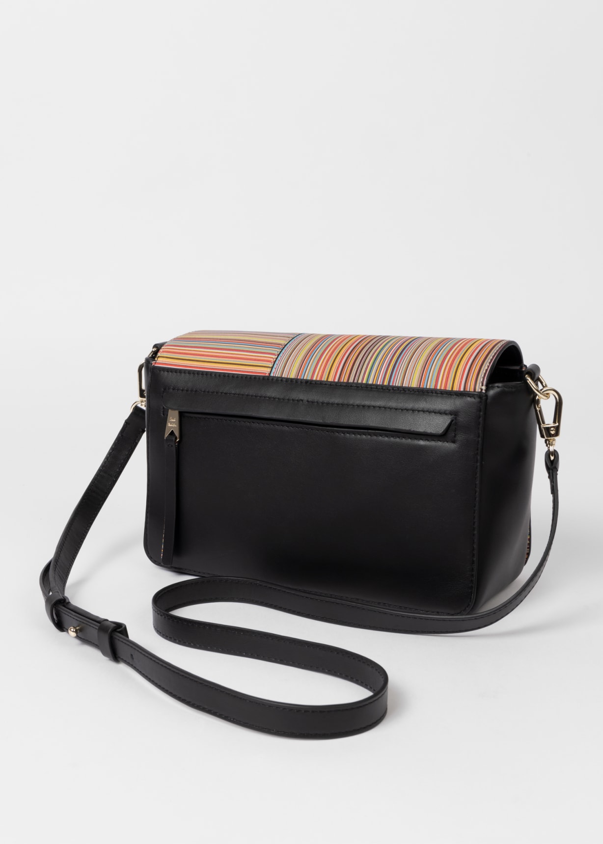 Women's Leather 'Signature Stripe' Flap Cross Body Bag