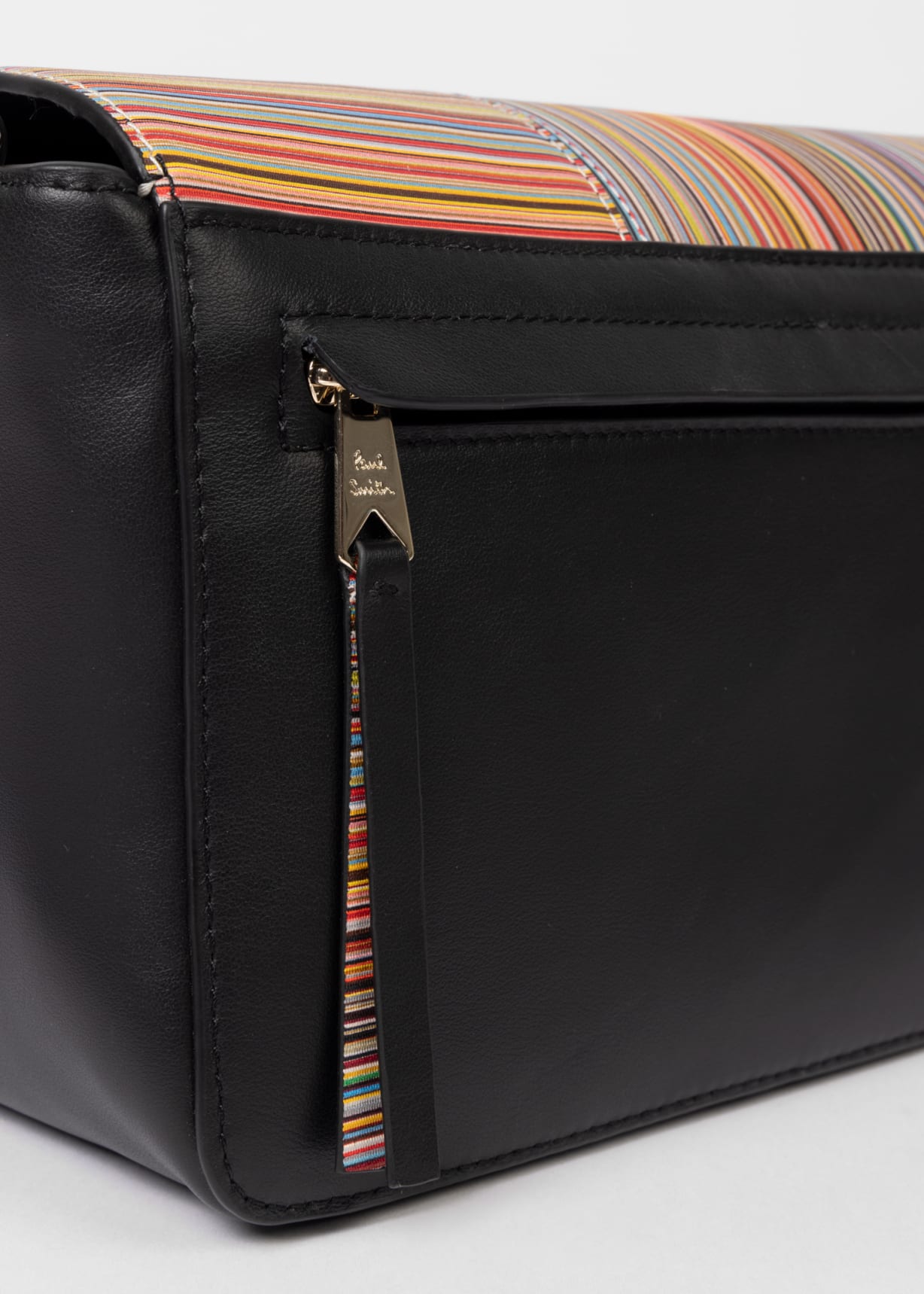 Women's Leather 'Signature Stripe' Flap Cross Body Bag