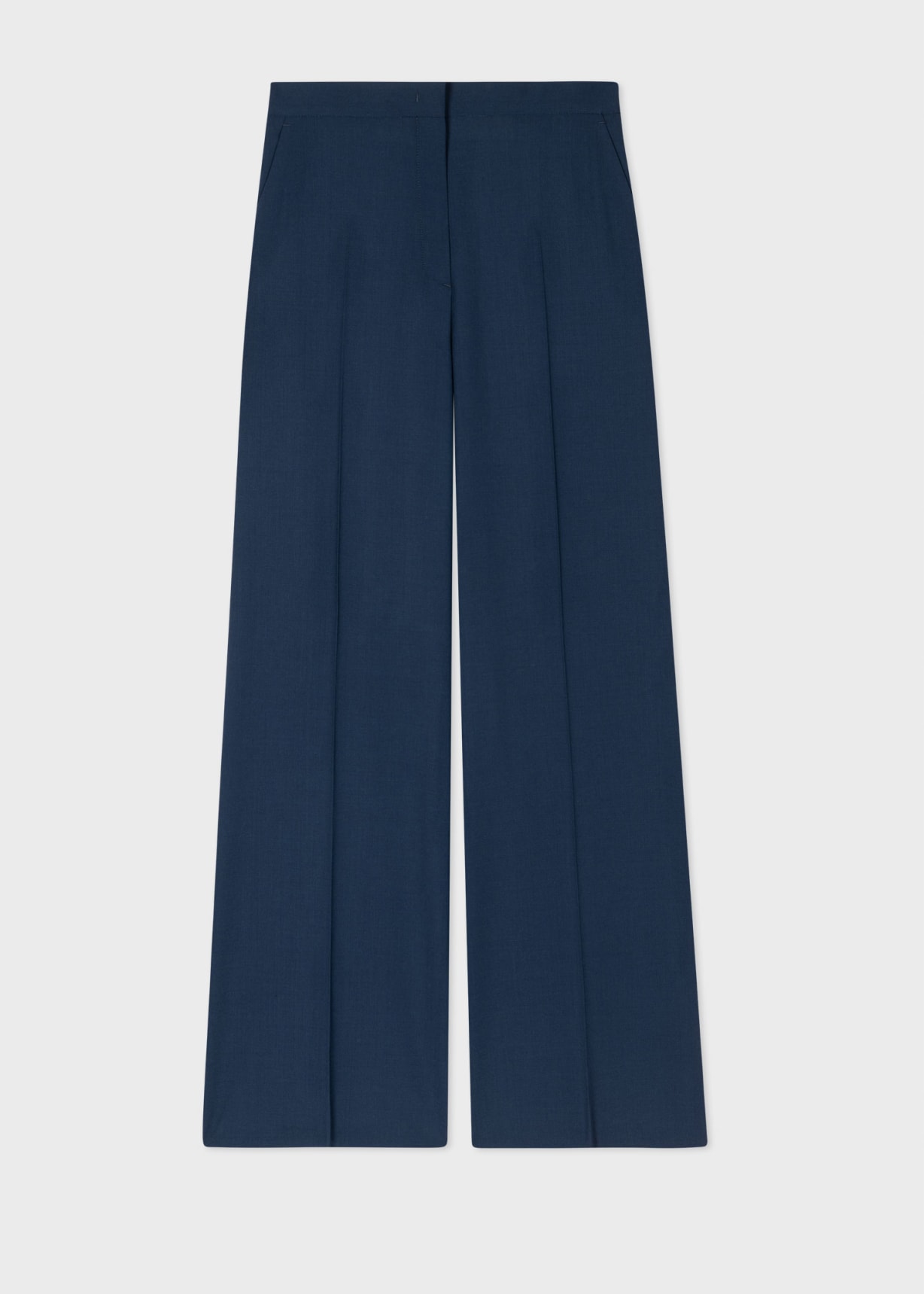 パンツ PAUL SMITH Women Straight Pants W2R312TM21404LT Blue Paul Smith Women's Peacock Blue Wool-Hopsack Slim-Fit