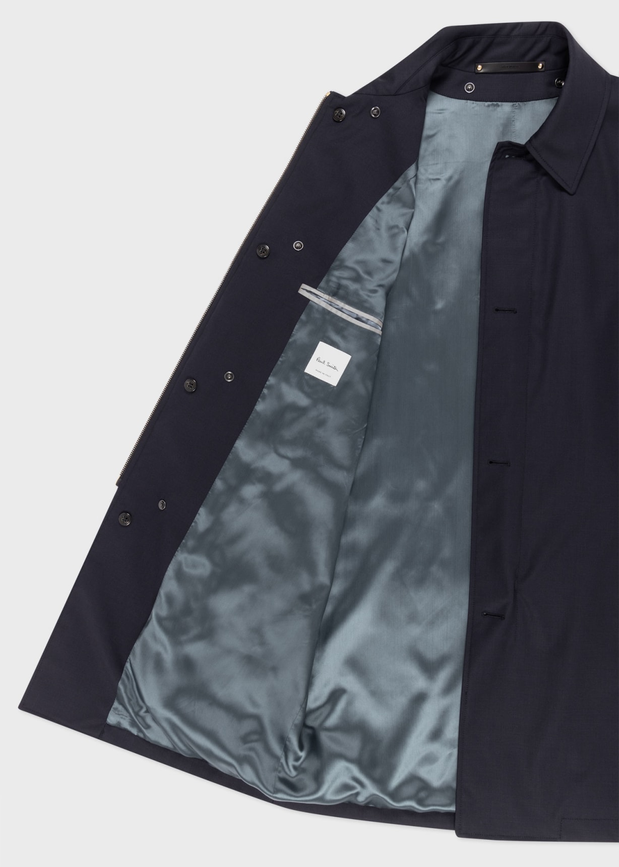 Navy 'Storm System' Wool Mac With Detachable Gilet