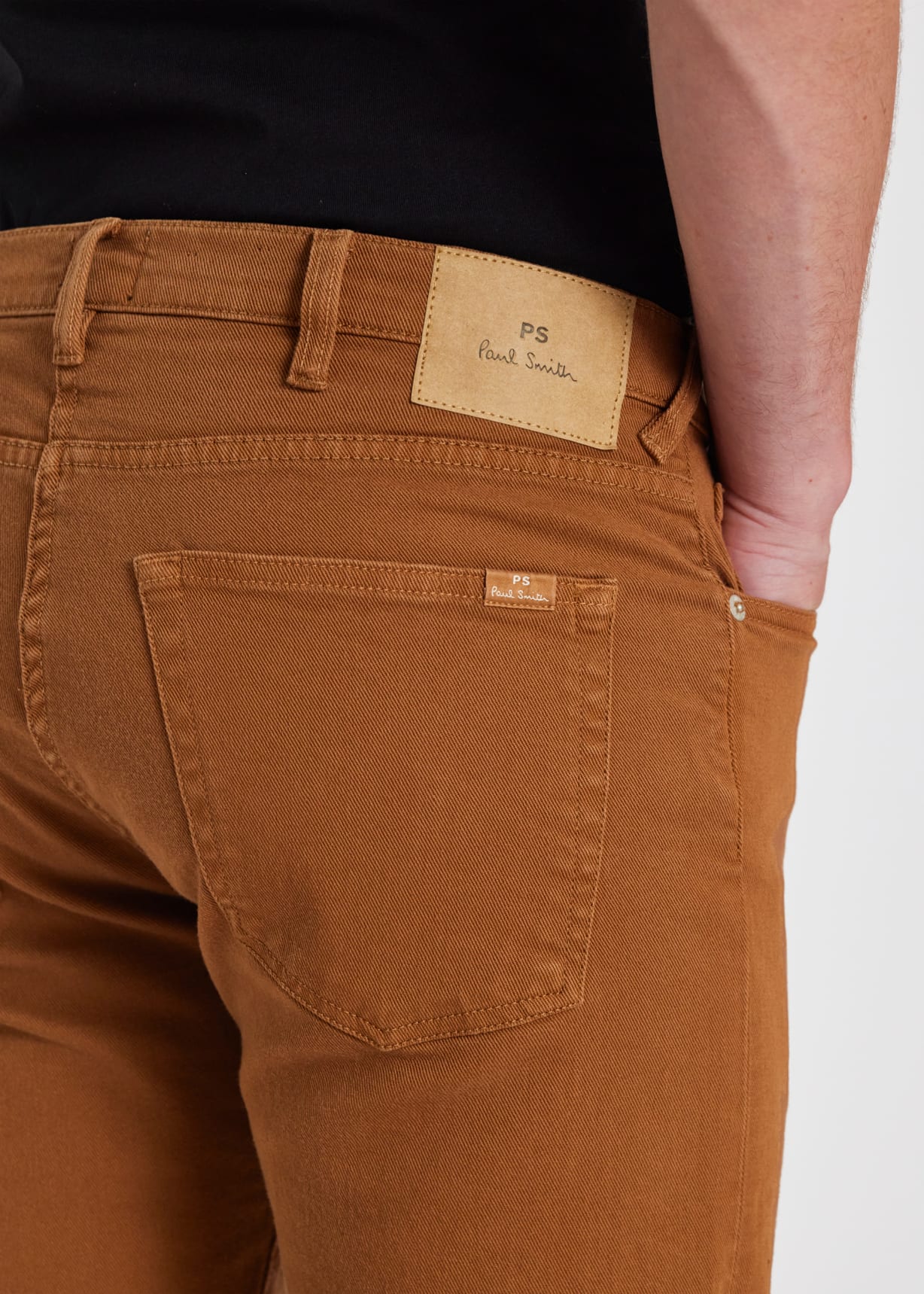 Men's Tapered-Fit Taupe Garment-Dyed Jeans