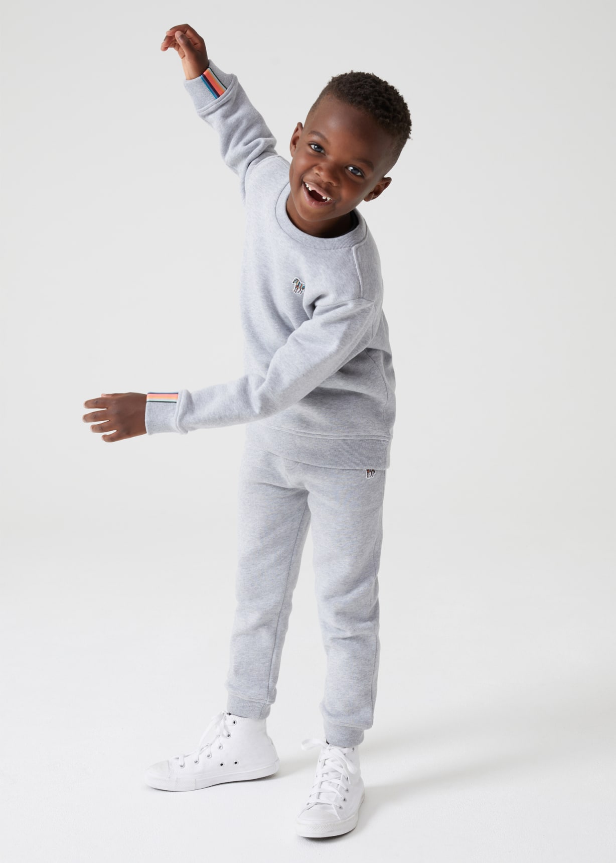 2-13 Years Grey Marl Zebra Logo Joggers