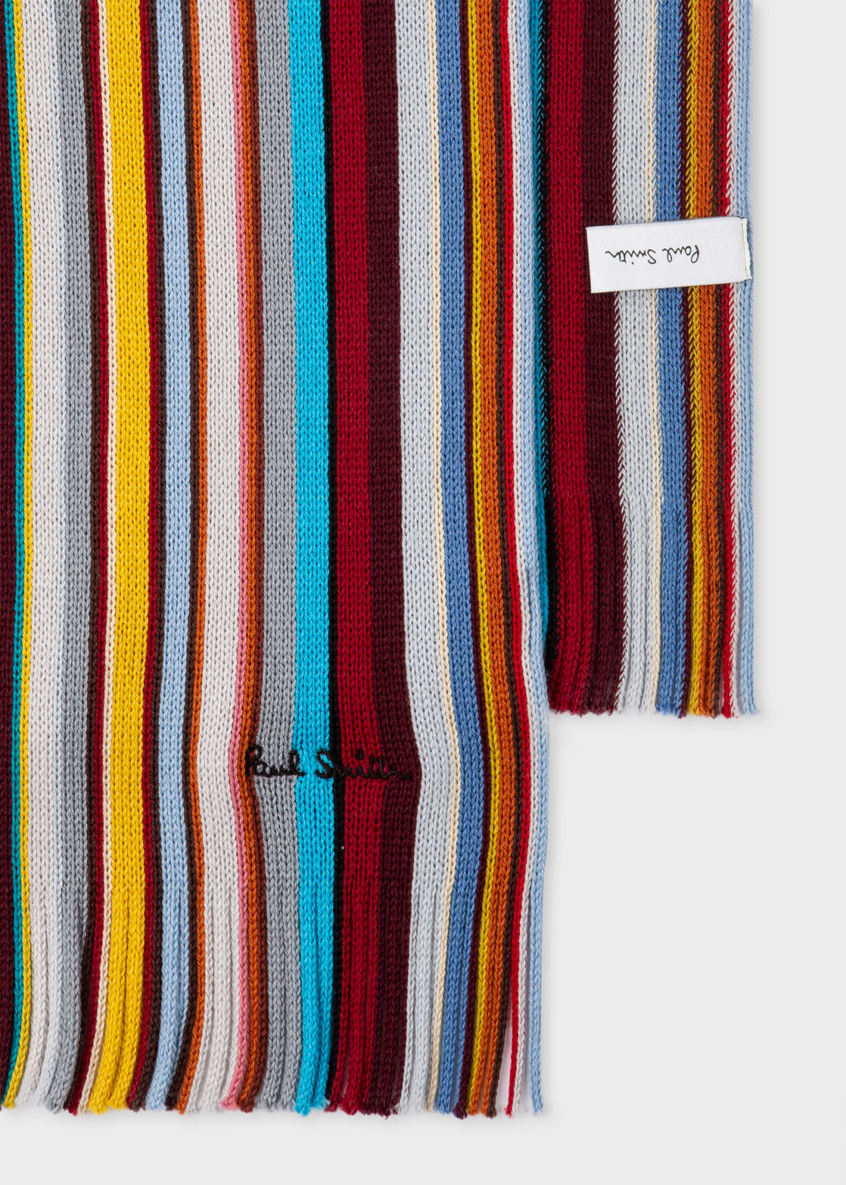 Knitted Merino Wool 'Signature Stripe' Scarf