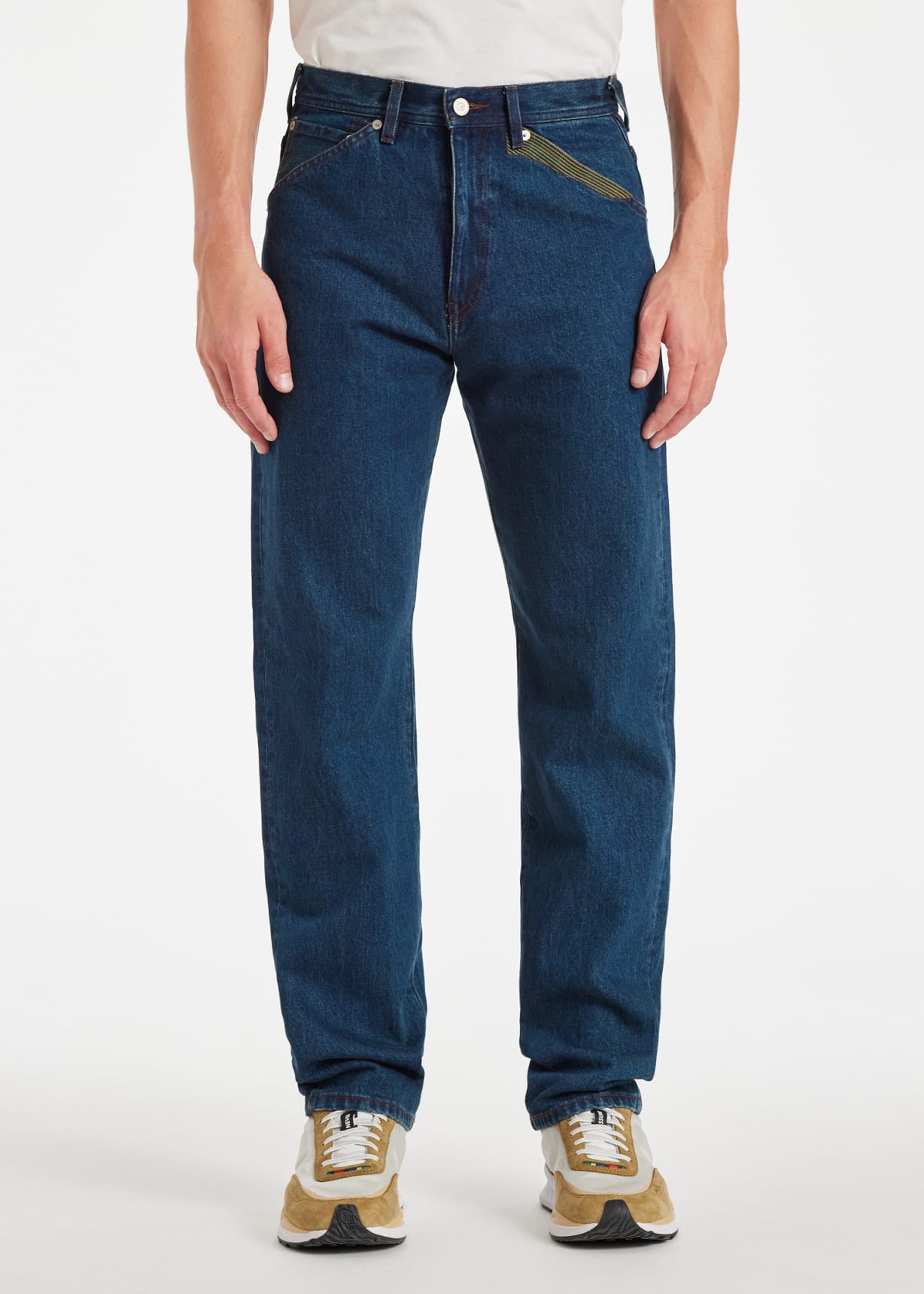Men's Relaxed-Fit Dark-Wash 'Plains' Embroidered Jeans