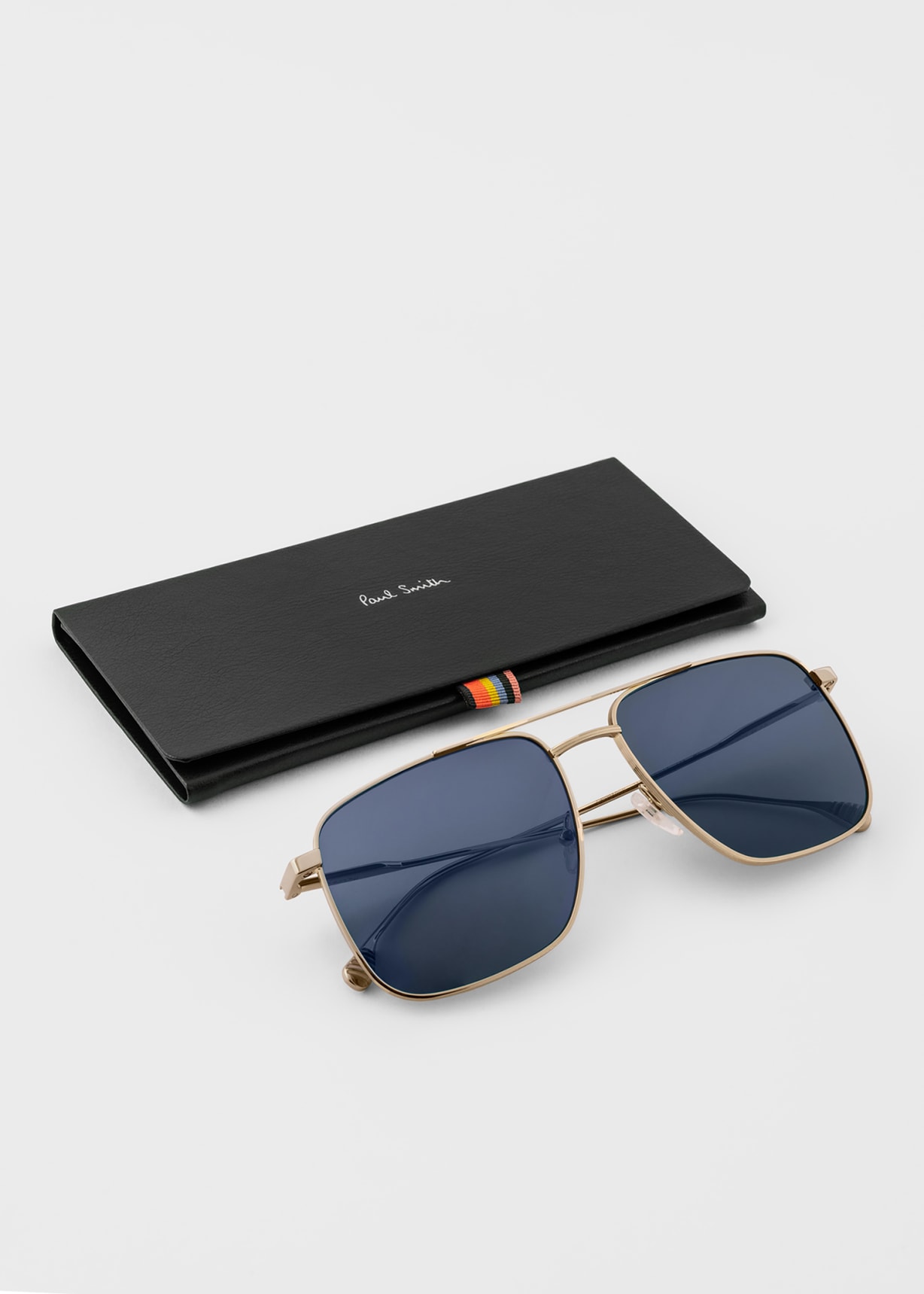 Product view - Blue and Gold 'Halsey' Sunglasses by Paul Smith