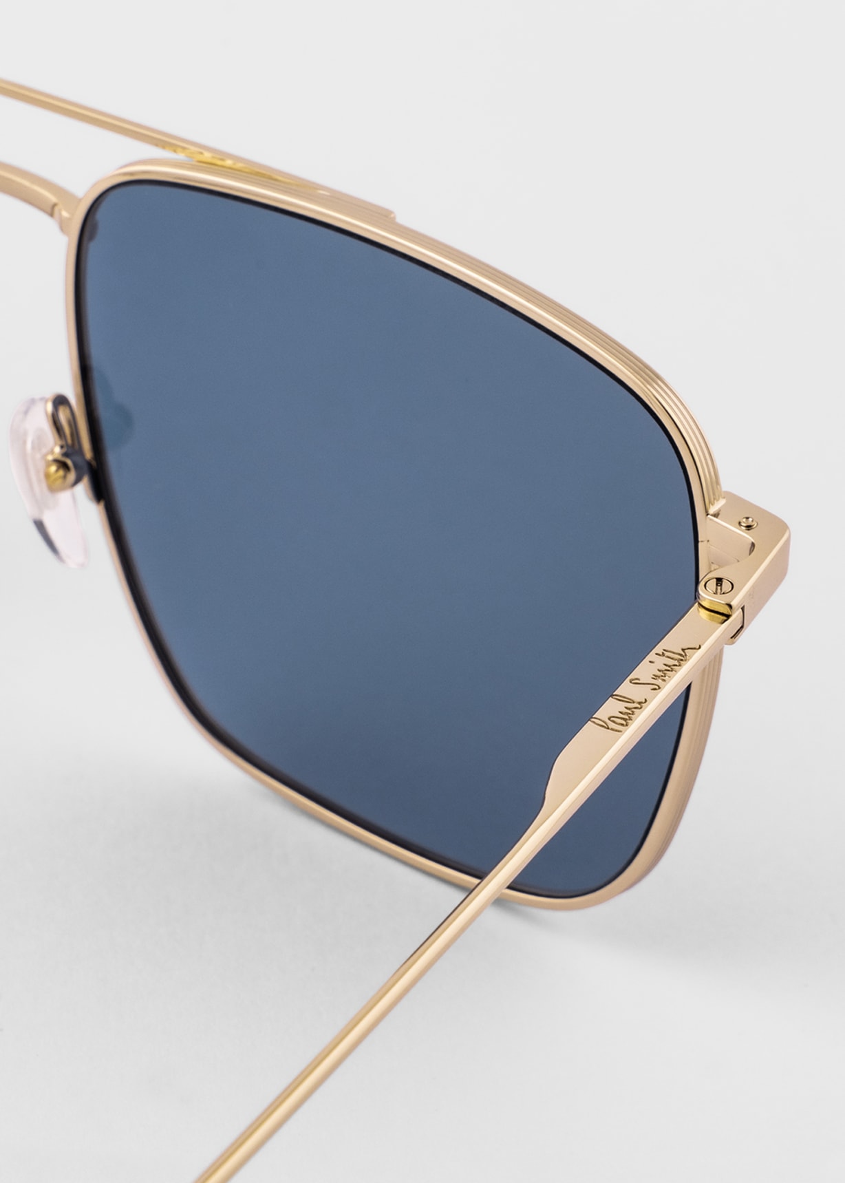 Product view - Blue and Gold 'Halsey' Sunglasses by Paul Smith