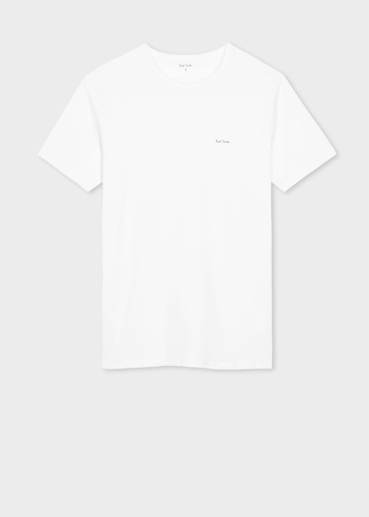 Product View - White Organic Cotton Lounge T-Shirts Five Pack by Paul Smith