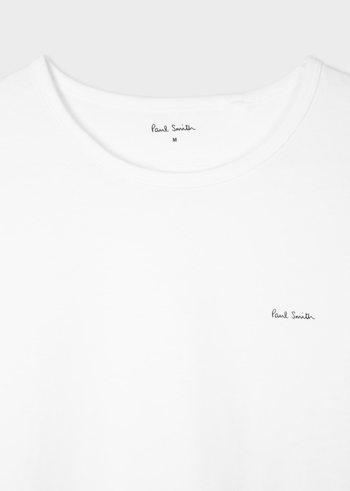 Product View - White Organic Cotton Lounge T-Shirts Five Pack by Paul Smith