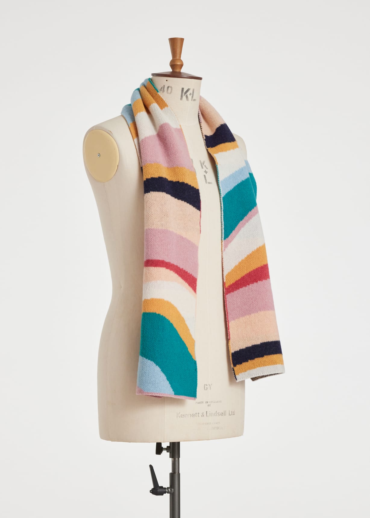 Women's Pastel 'Swirl' Jacquard Lambswool Scarf