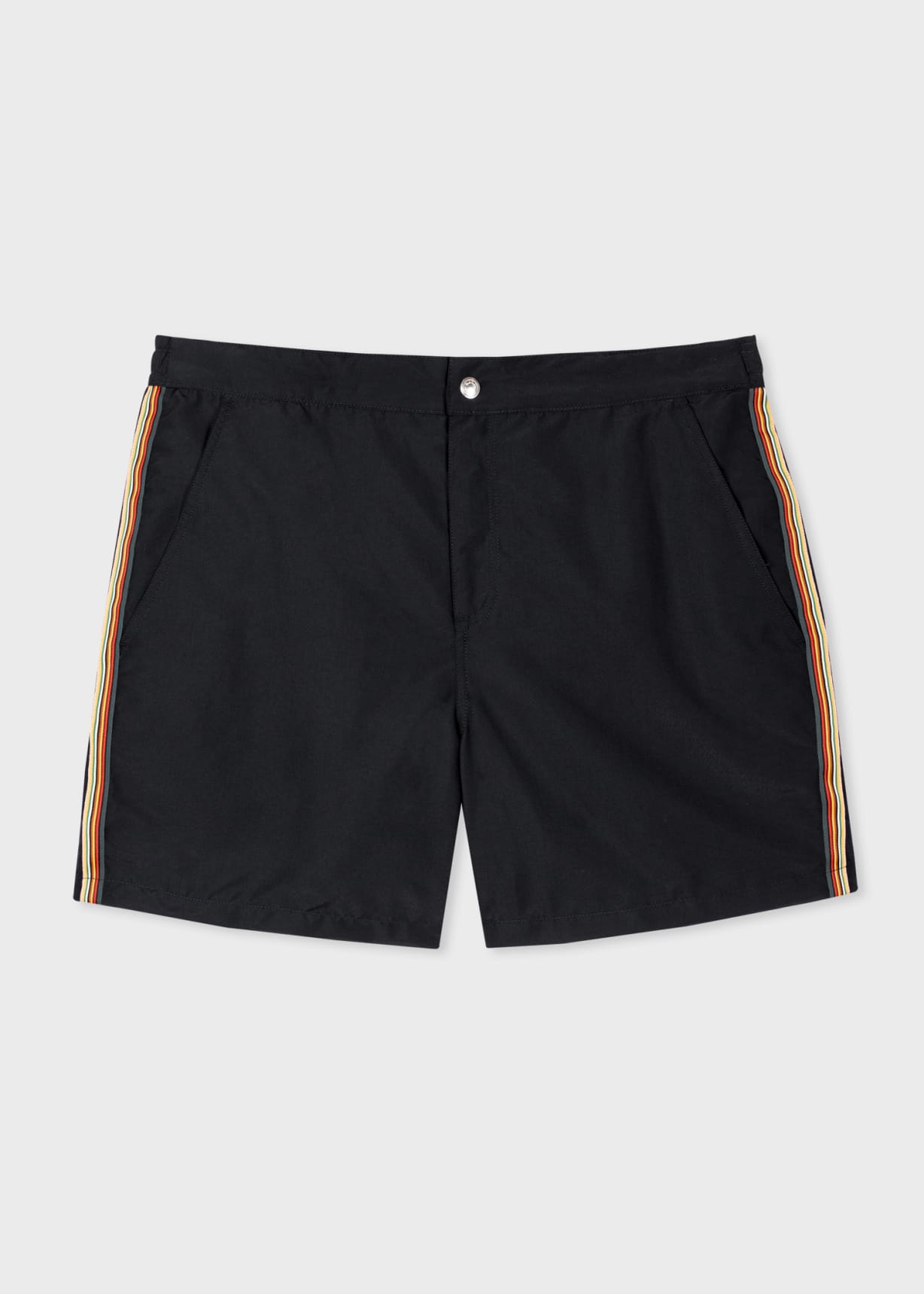 Black Recycled-Polyester 'Signature Stripe' Swim Shorts