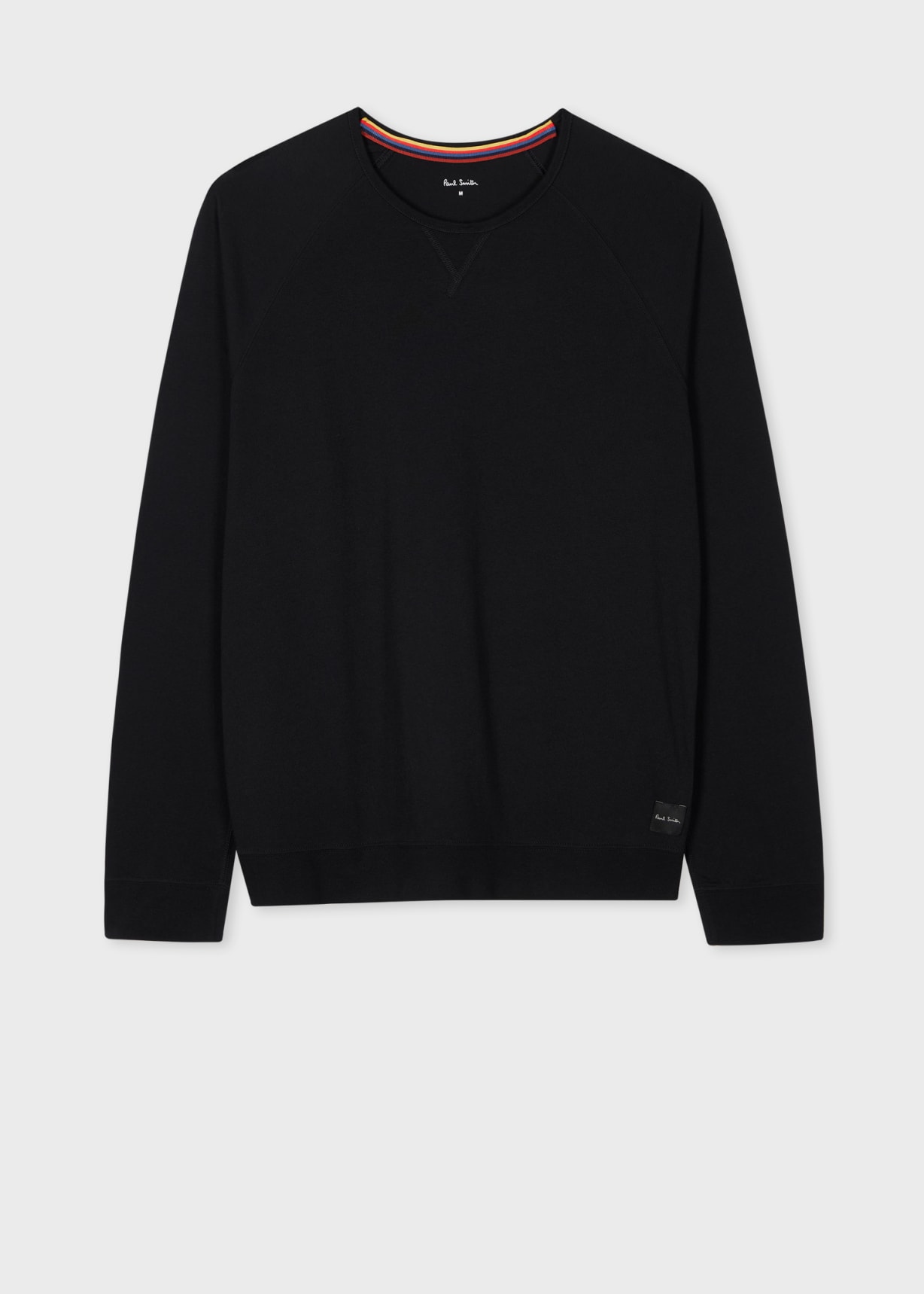 Model View - Black Jersey Cotton Long-Sleeve Lounge Top by Paul Smith