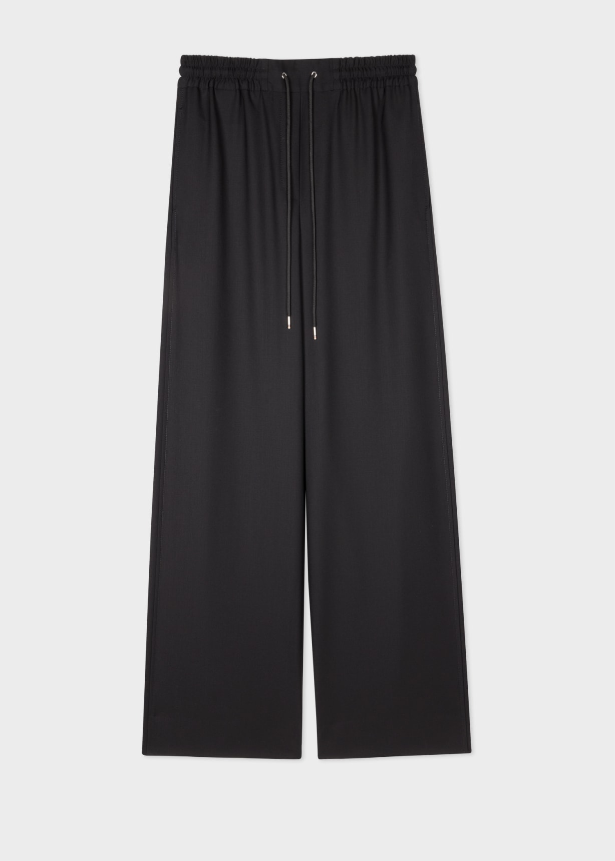 Women's Black Drawstring Wide Leg Pants