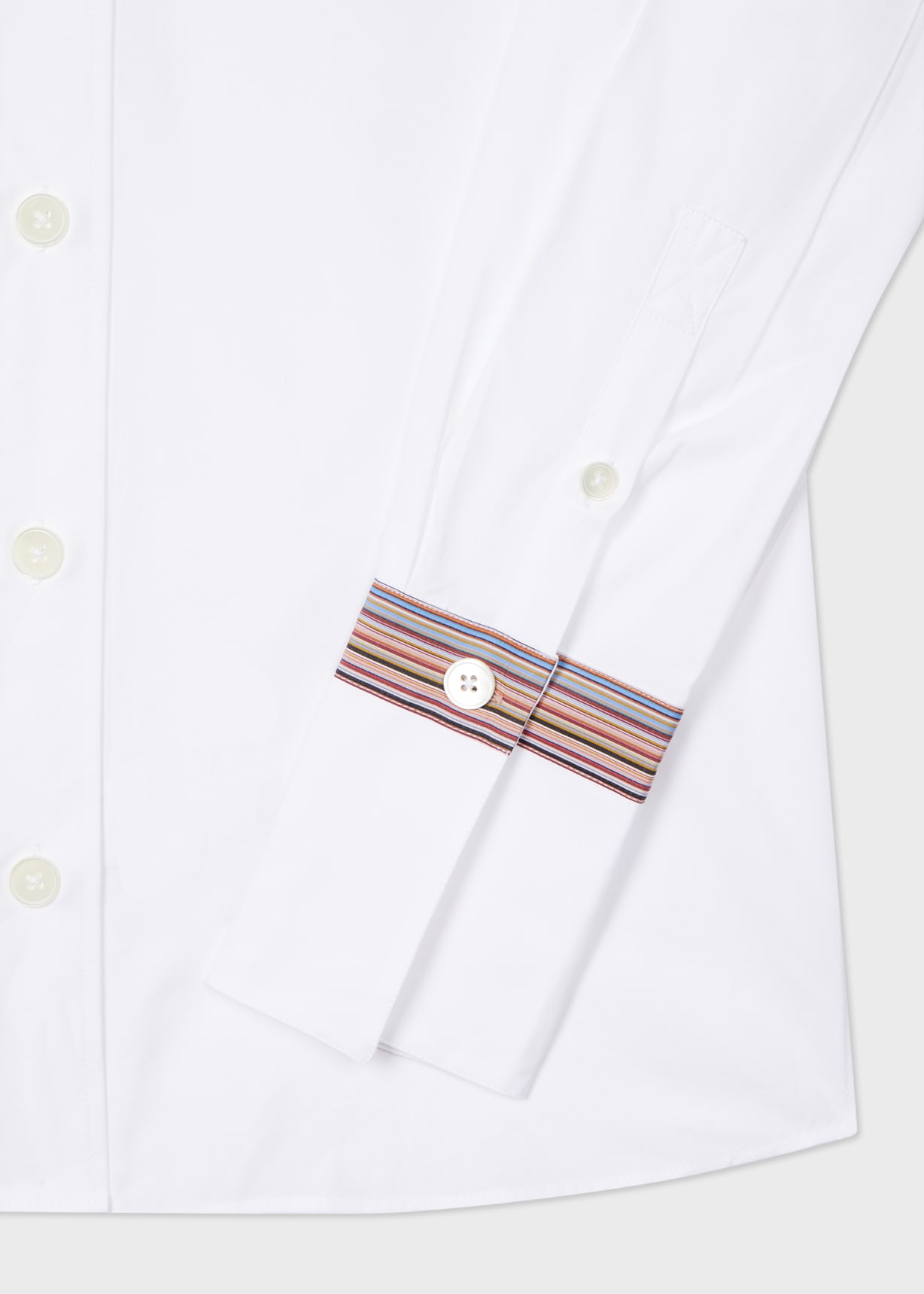Detail View - Women's White 'Signature Stripe' Cuff Shirt Paul Smith