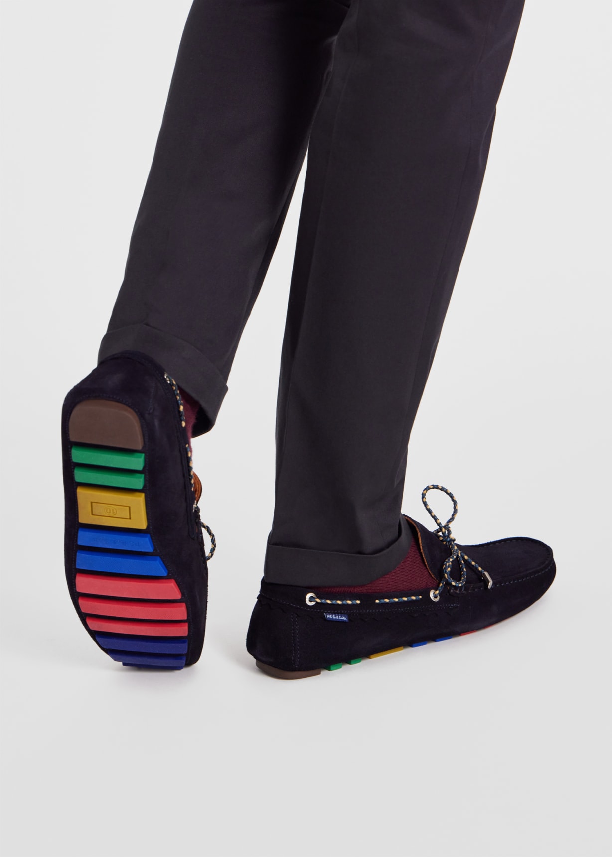 Model View - Navy Suede 'Springfield' Loafers Paul Smith