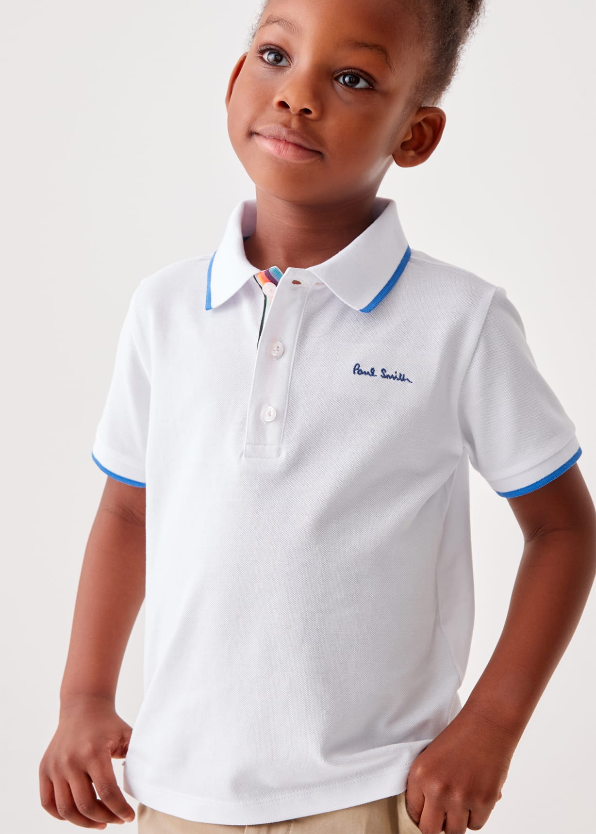 Model view - 2-13 Years White Short Sleeve Signature Polo Shirt
