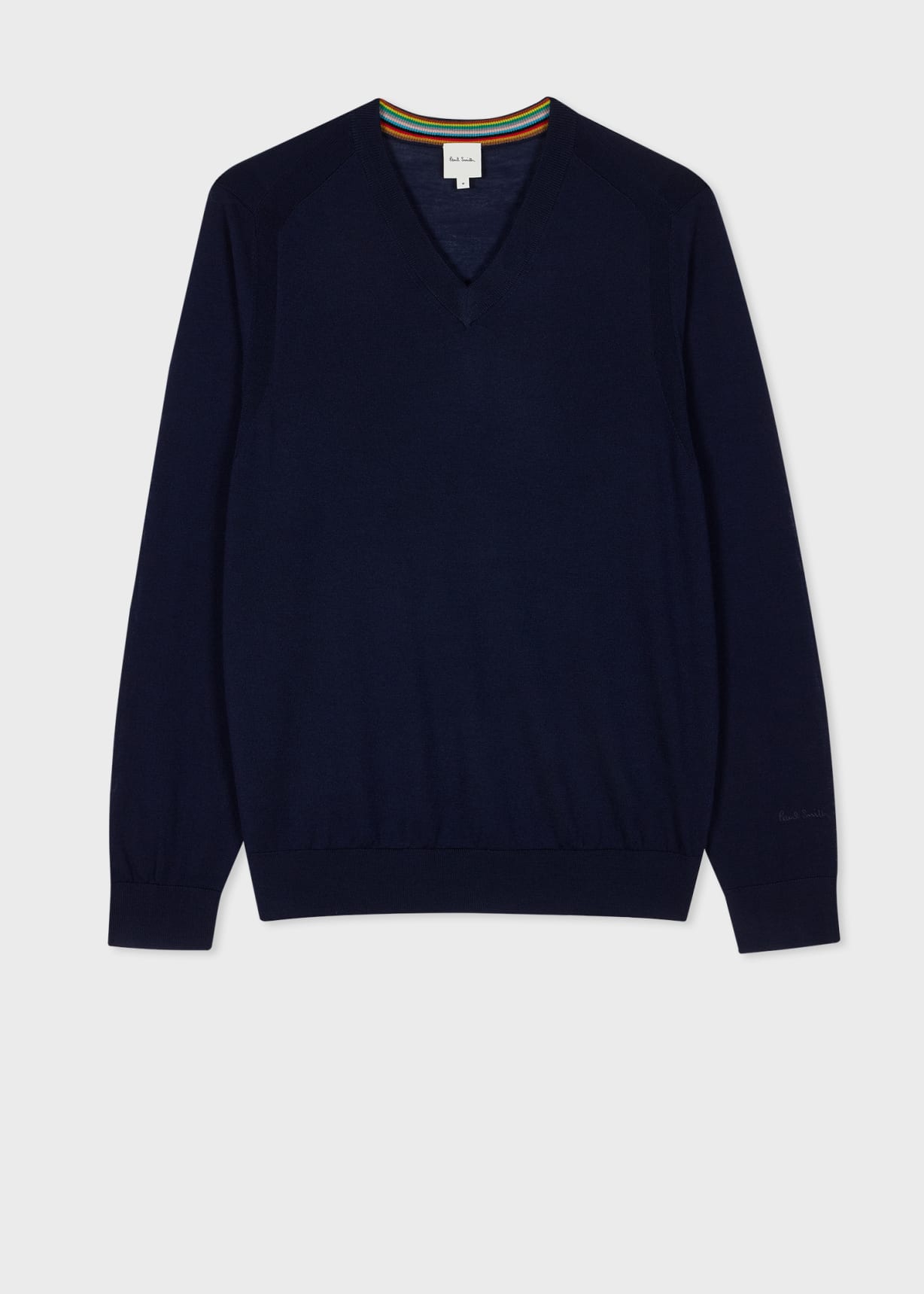 Product View - Navy Merino V-Neck Sweater by Paul Smith