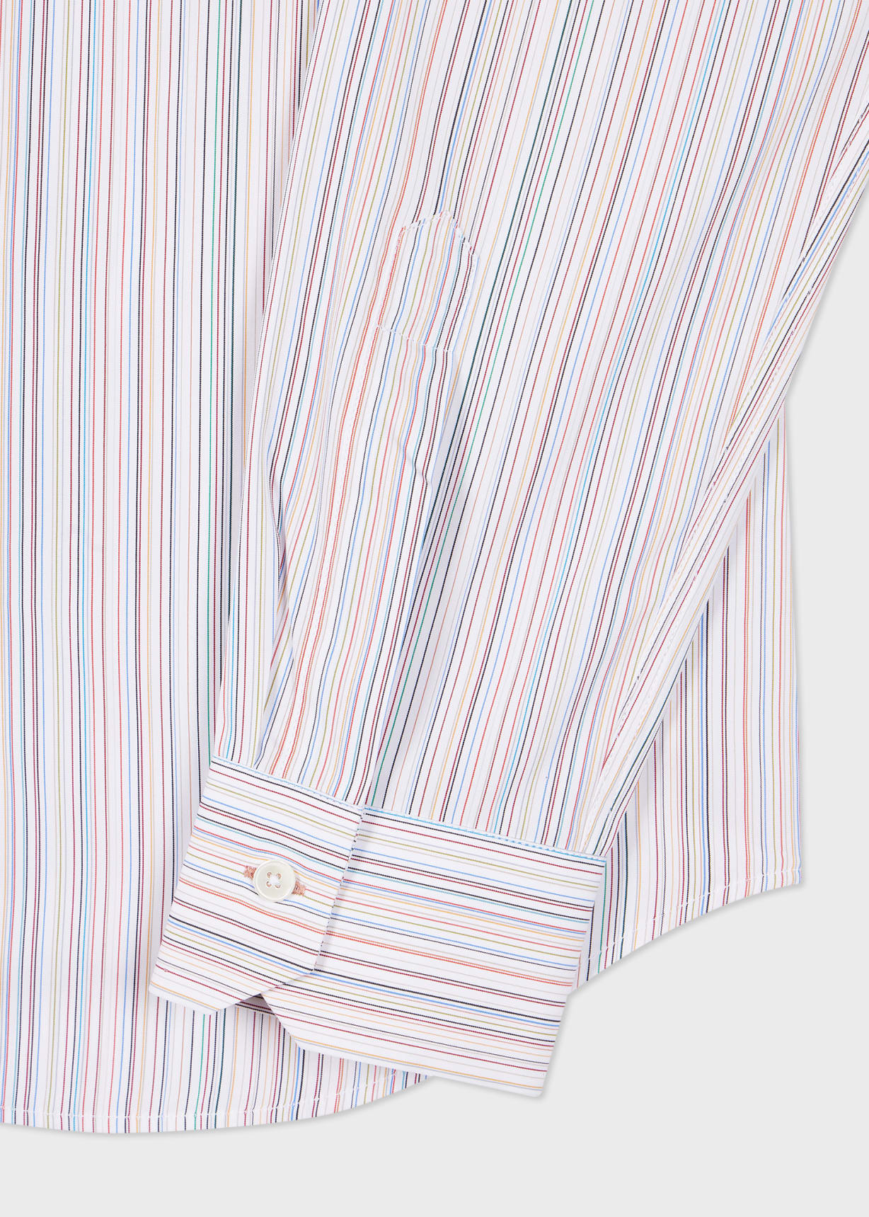 Men's Slim-Fit White 'Signature Stripe' Cotton Shirt