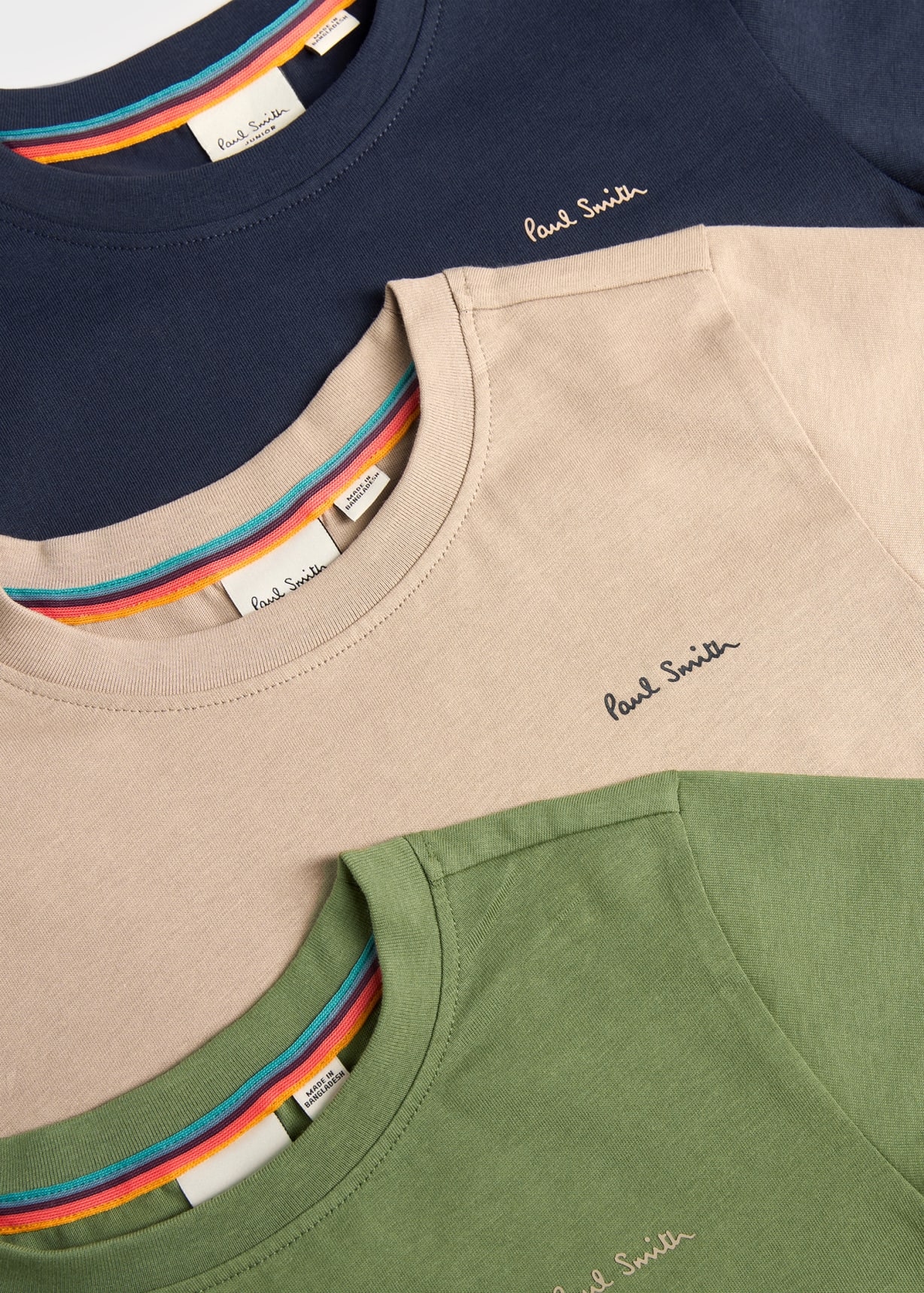 2-13 Years Khaki, Black & Mushroom Signature T-Shirts Set 3 Pack