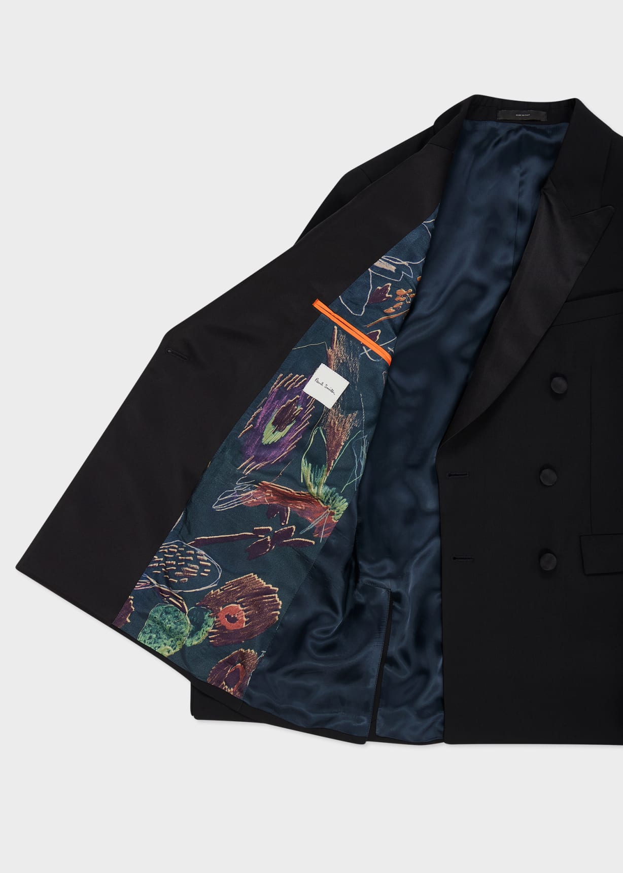 Men's Black Wool-Mohair Double-Breasted Evening Blazer