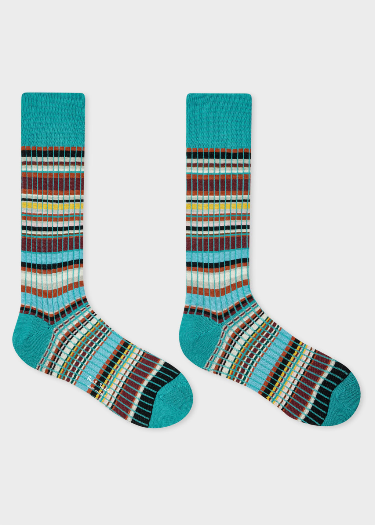 Men's Blue 'Signature Stripe' Ribbed Socks