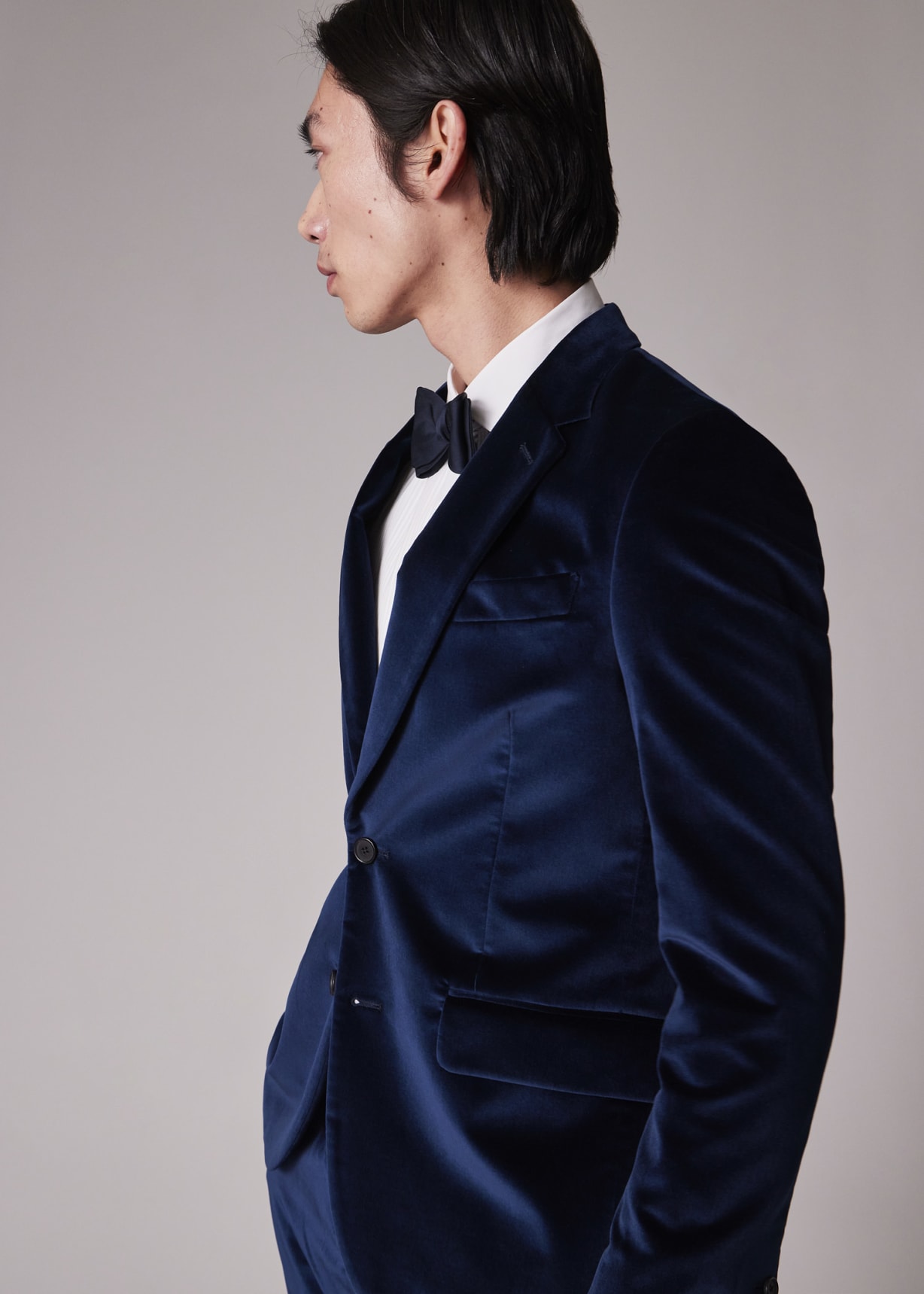 宅配 - Soho The Tailored-Fit Blazer Velvet Navy スーツ