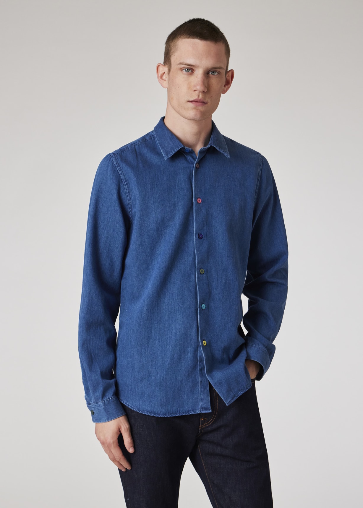 Tシャツ・カットソー PAUL SMITH Men T-shirt Blue M1R919TNP4724 49 Men's Teal Blue Organic Cotton Zebra Logo T-Shirt