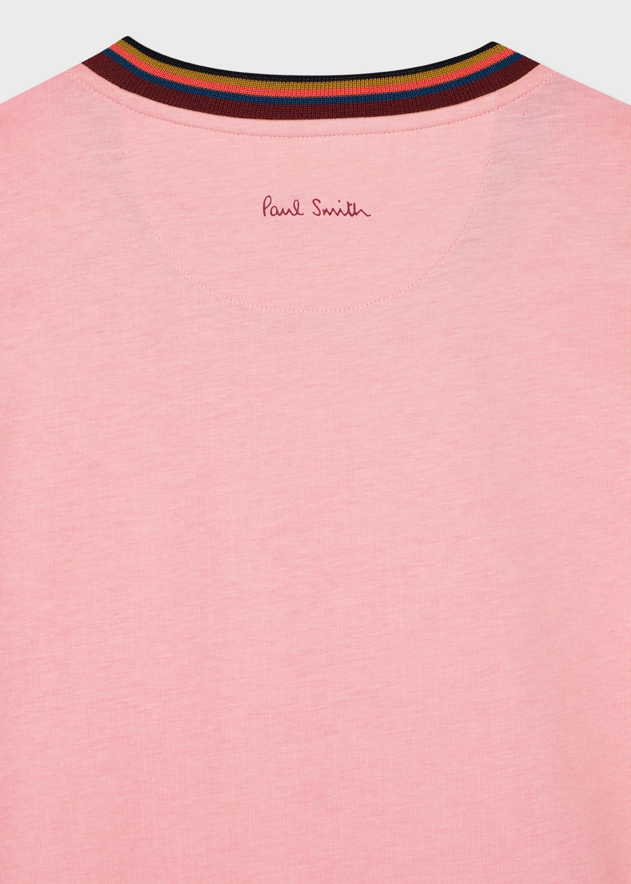 Men's Pink 'Artist Stripe' Collar Cotton T-Shirt