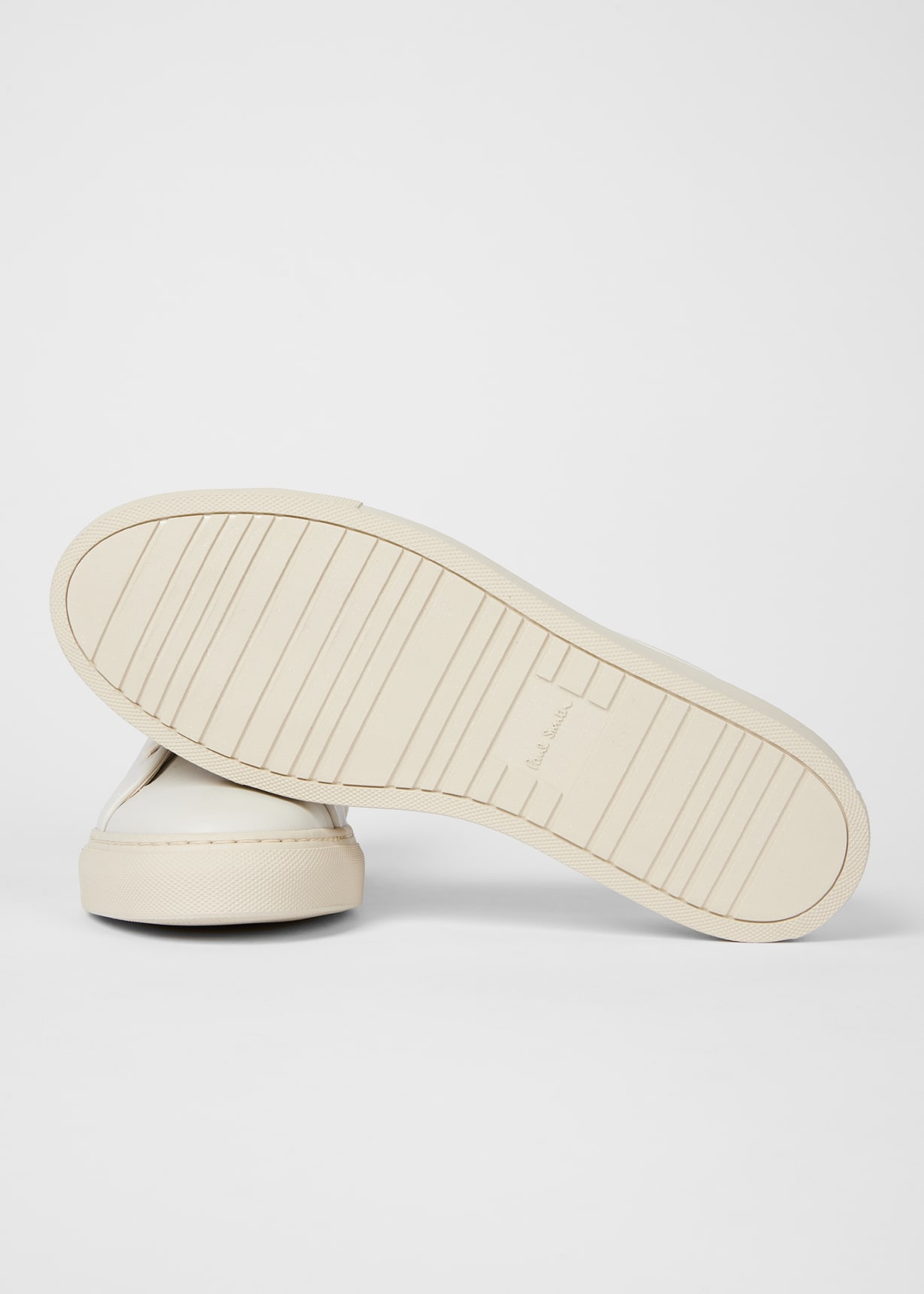 Product view - Cream White Leather 'Basso' Trainers Paul Smith