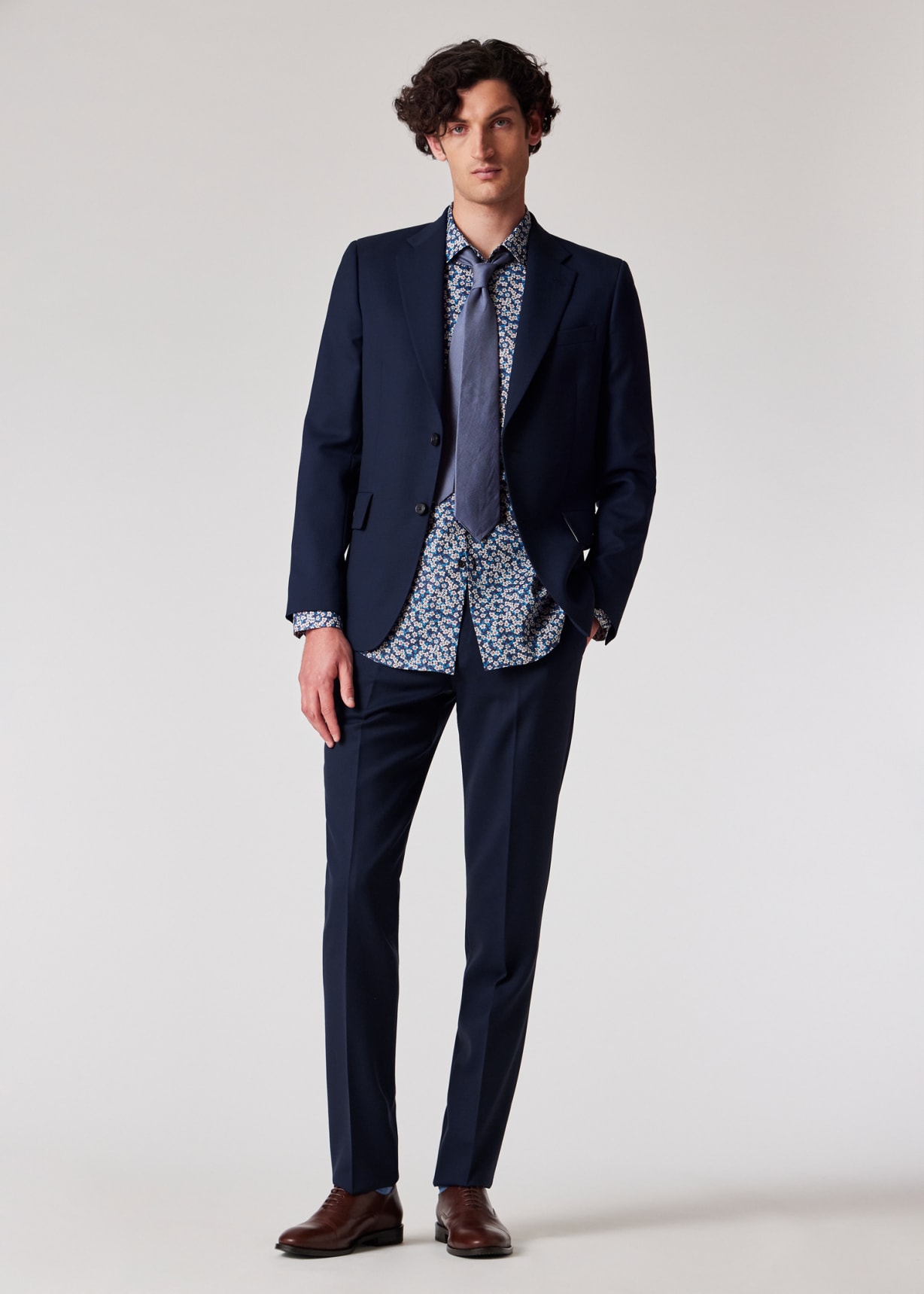 Paul Smith collectionネイビー　ウールフラノ　スーツ The Brierley - Navy Wool 'A Suit To Travel In'
