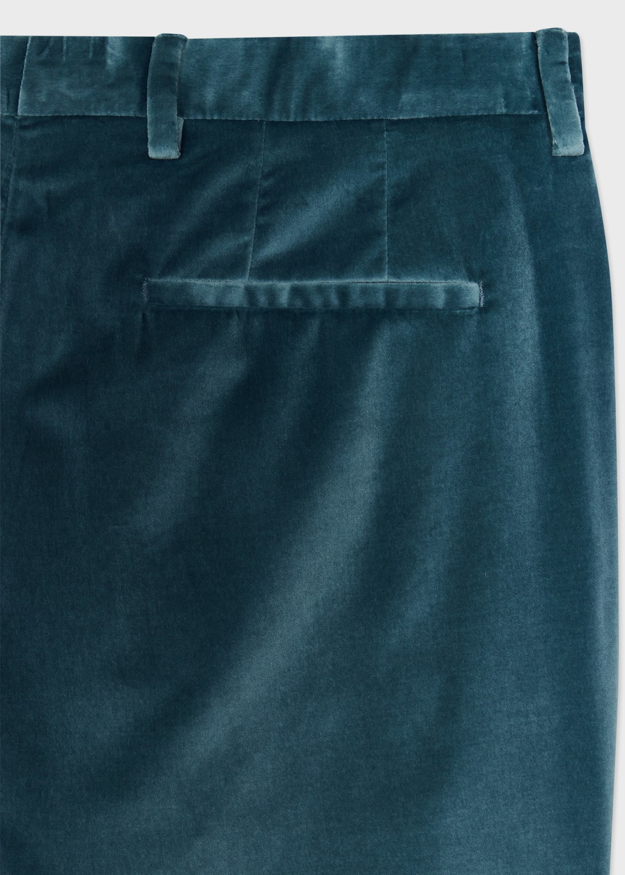 Slim-Fit Teal Velvet Trousers