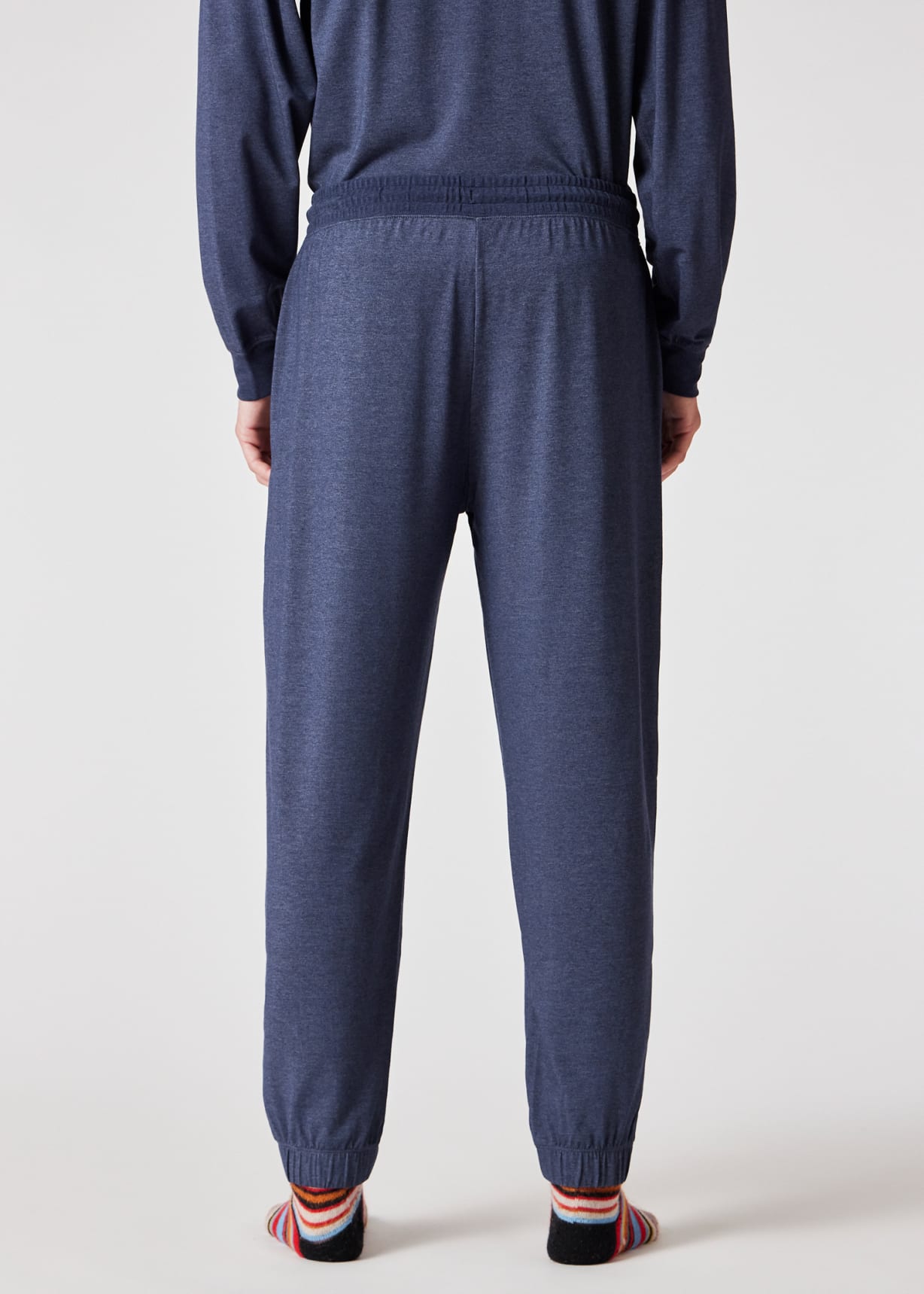 Model View - Denim Blue Modal-Blend Lounge Pants Paul Smith