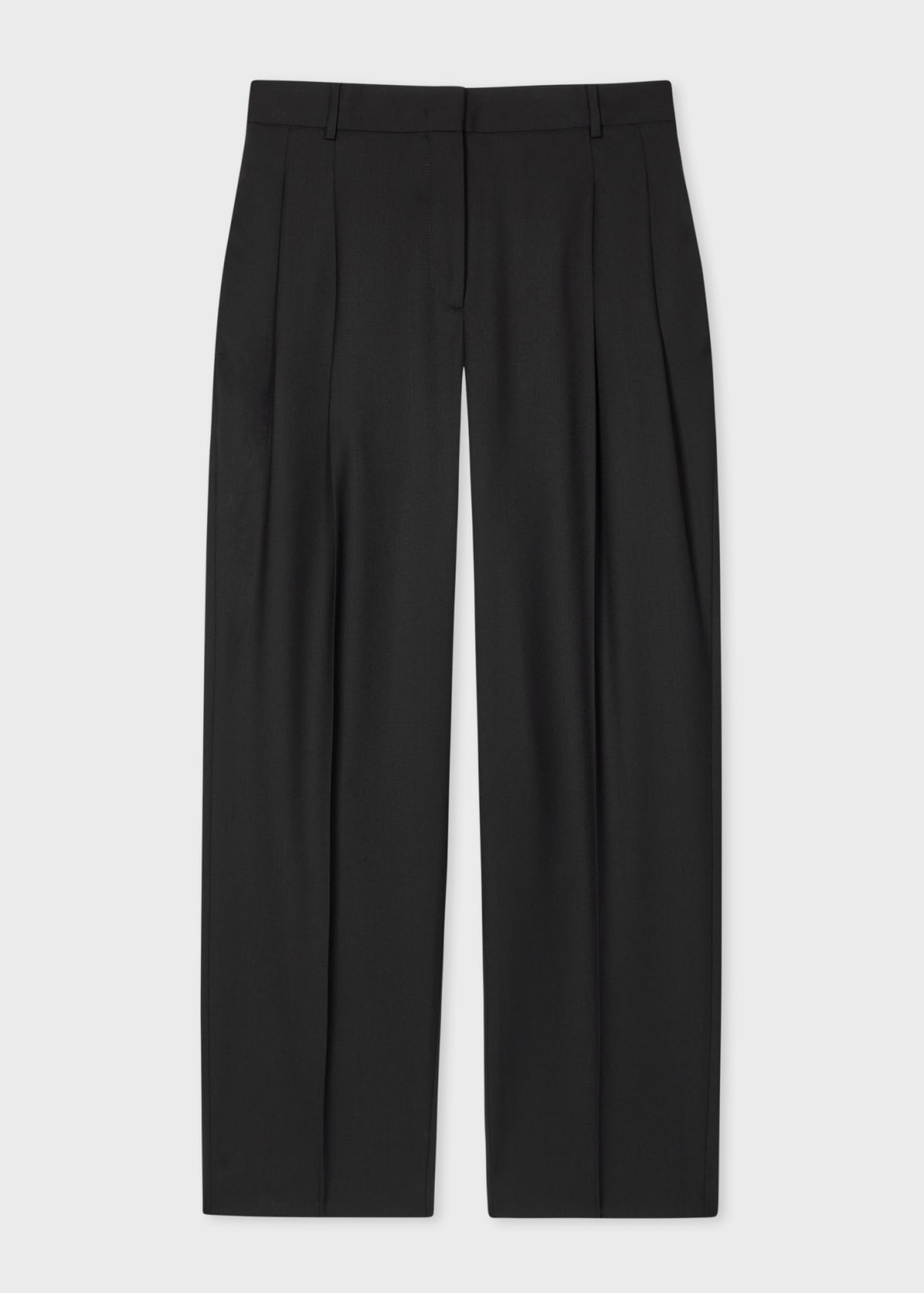 パンツ PAUL SMITH ARCHIVE BLACK WOOL SLACKS Men's Black Slim-Fit Wool And Mohair-Blend Evening Pants
