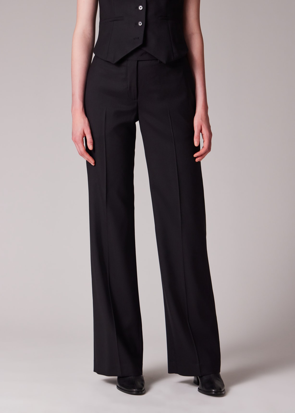 ボトムスその他 PAUL SMITH Women Pants W2R303TL3040879 Black Women's 'A Suit To Travel In' - Black Wool Bootcut Trousers