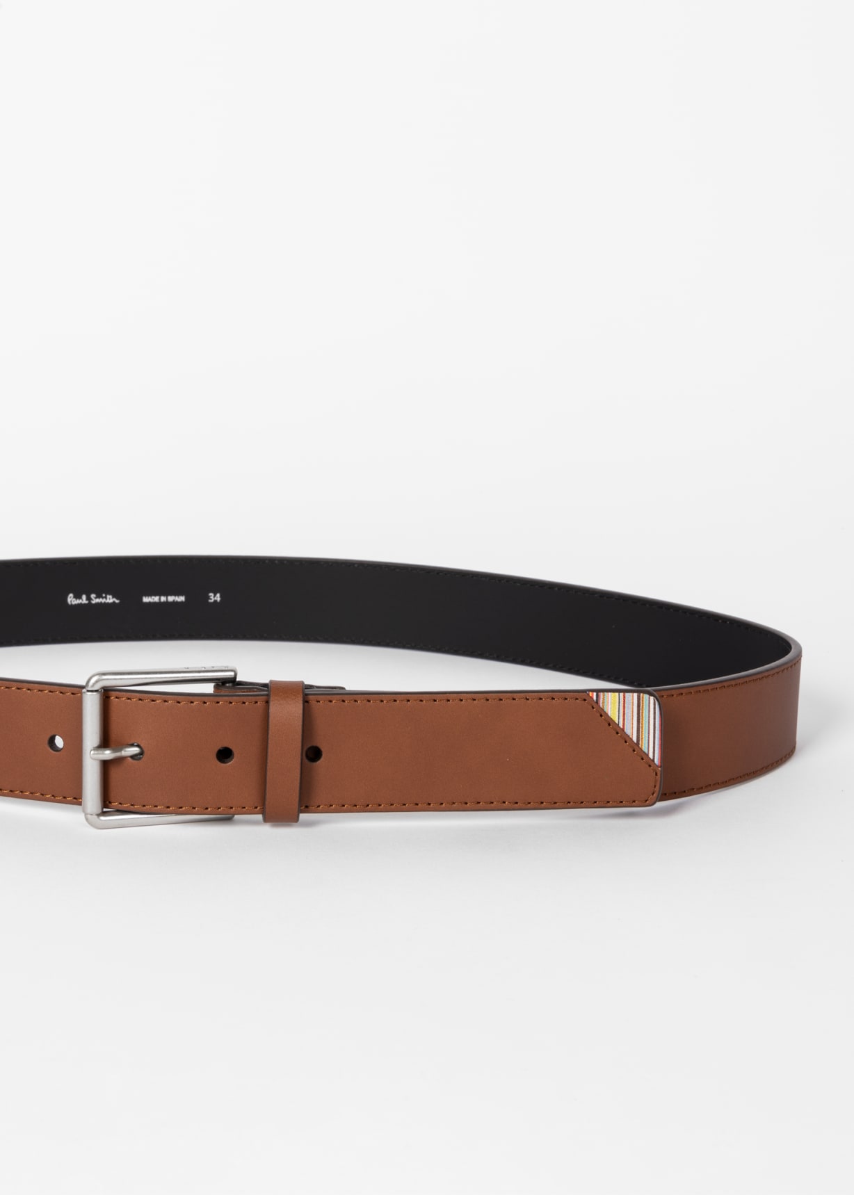Men's Tan 'Signature Stripe' Corner Belt