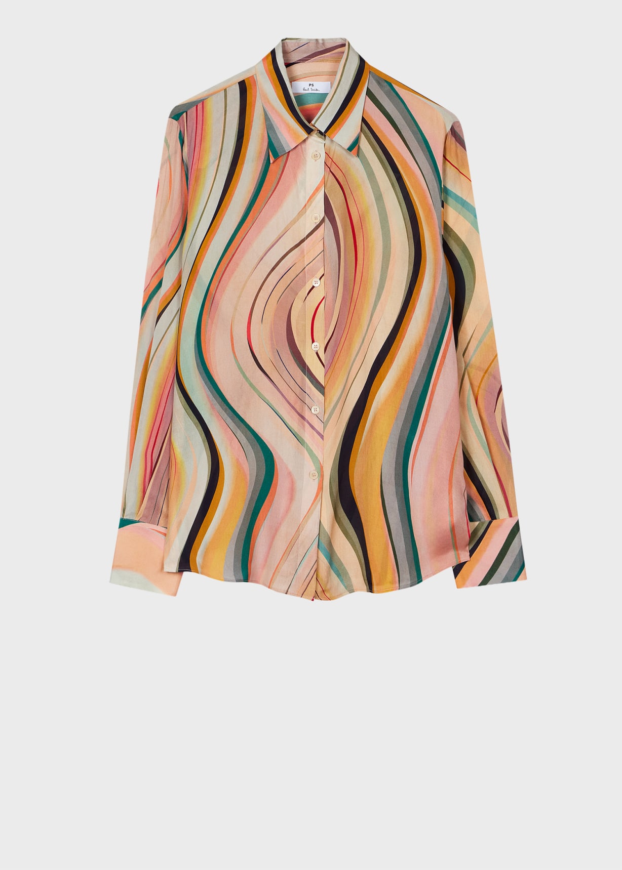 Women's Silk-Blend 'Dusky Swirl' Print Shirt