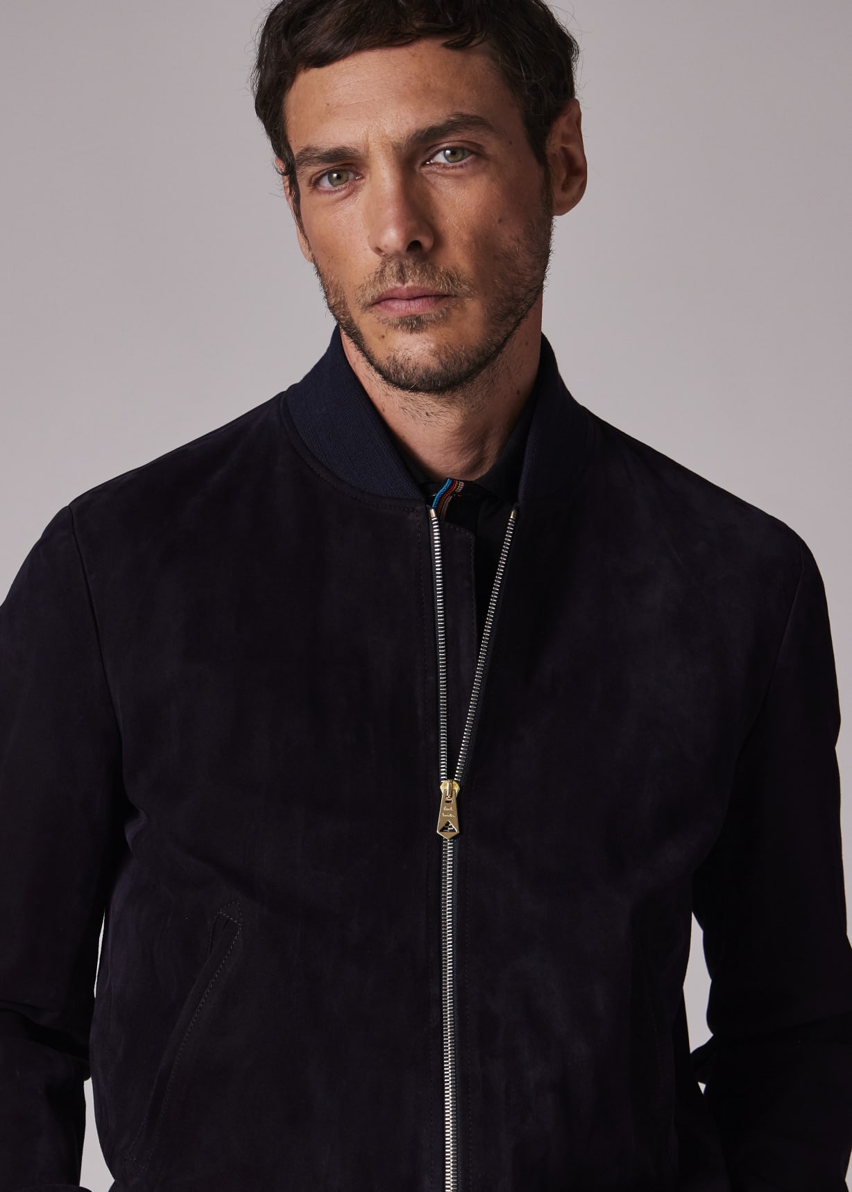 アウターその他 PAUL SMITH Men Jacket Red M1R280UN00040 26A Men's Dark Navy Suede Bomber Jacket