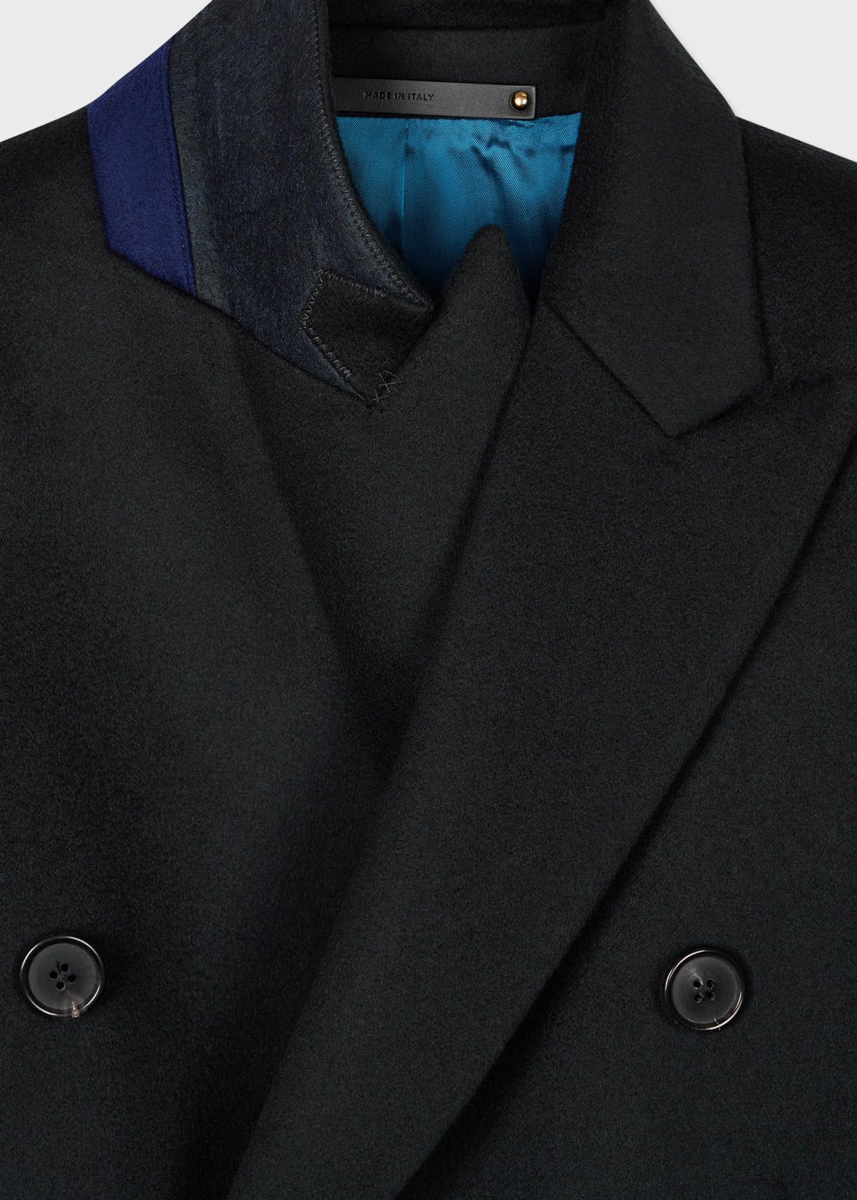 Men's Dark Green Wool-Cashmere Blend Double Breasted Overcoat