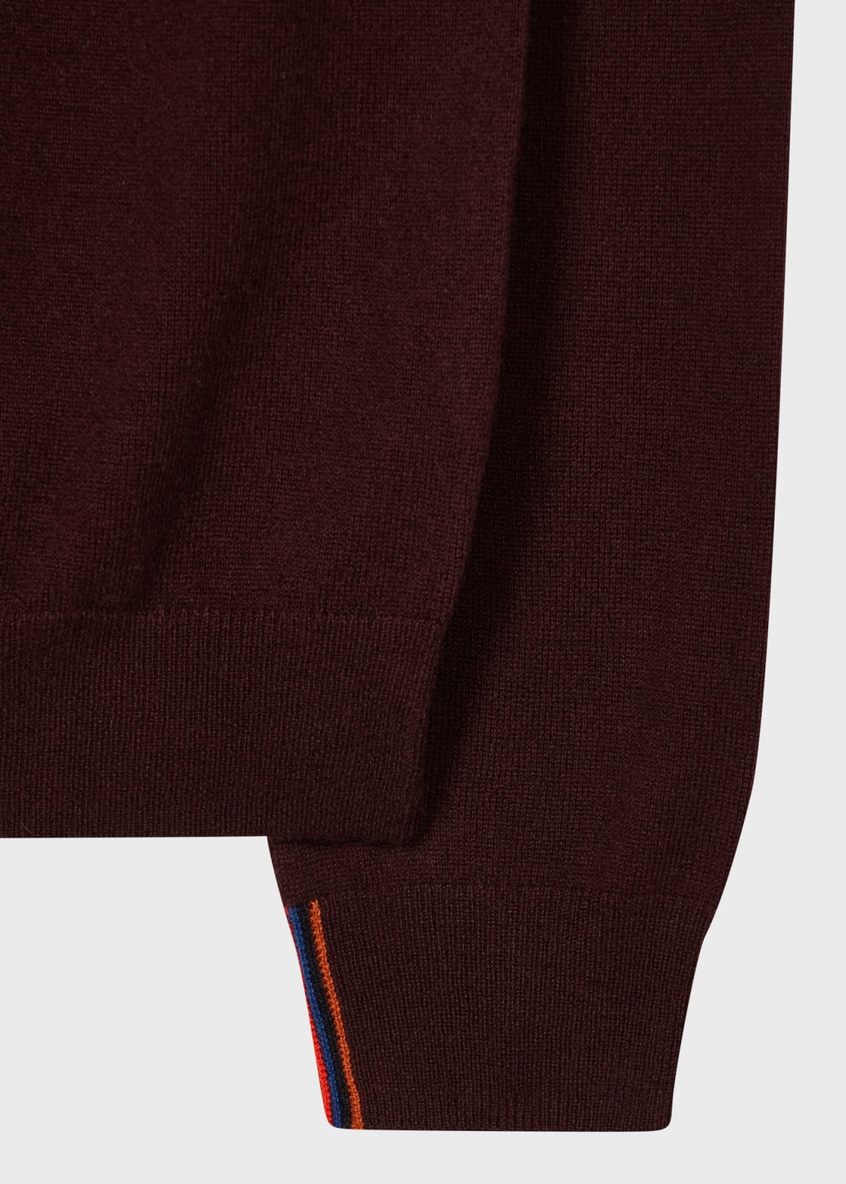 Detail View - Burgundy Cashmere Full-Zip Cardigan Paul Smith