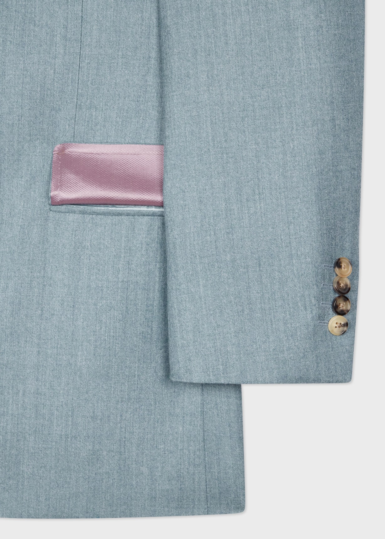 Paul Smith COLLECTION PIACENZAカシミア100% Men's Tailored-Fit Light Blue Overdyed Wool-Cashmere Flannel Blazer
