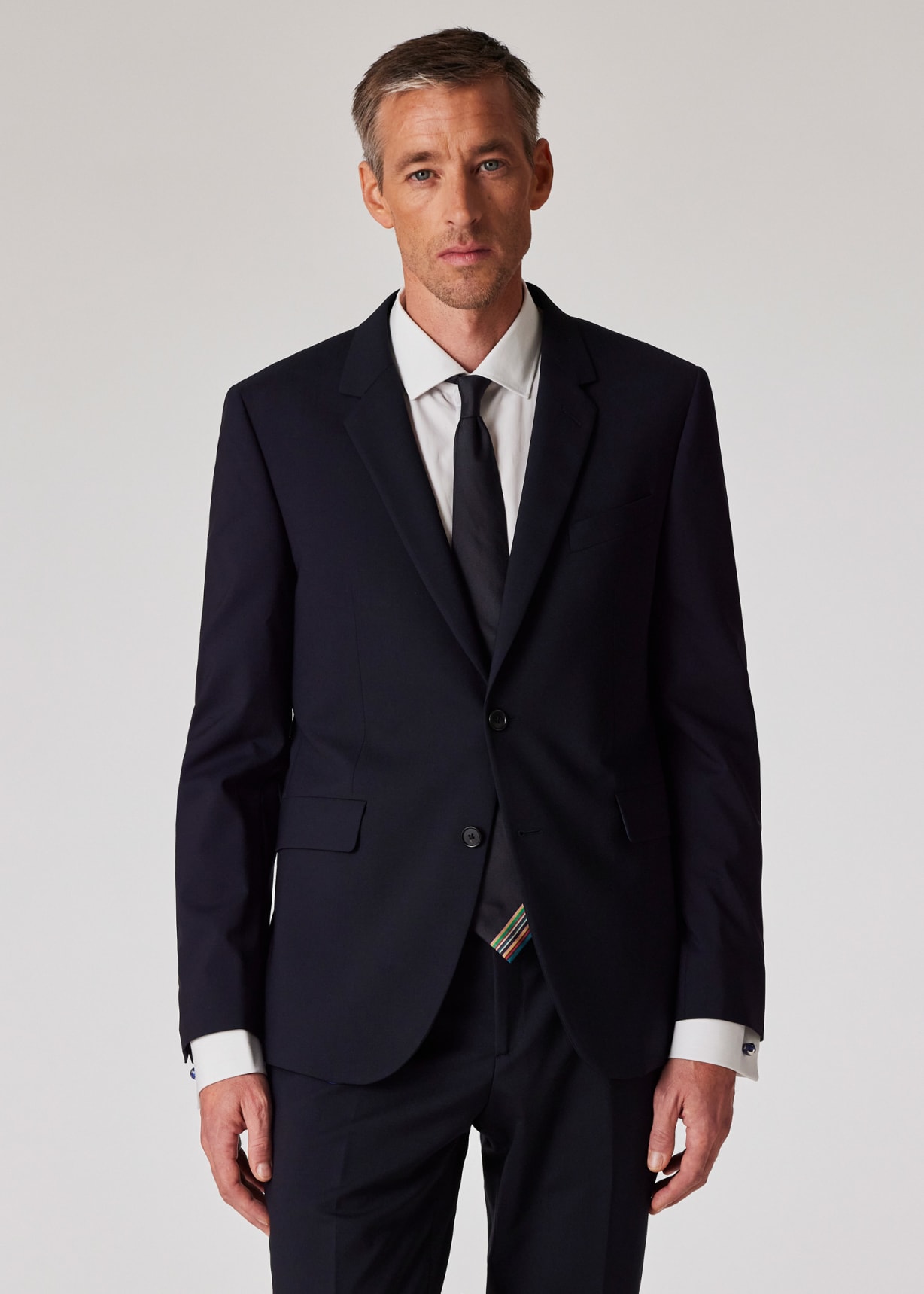 Model view - The Kensington - Slim-Fit Dark Navy Stretch-Wool Suit Paul Smith