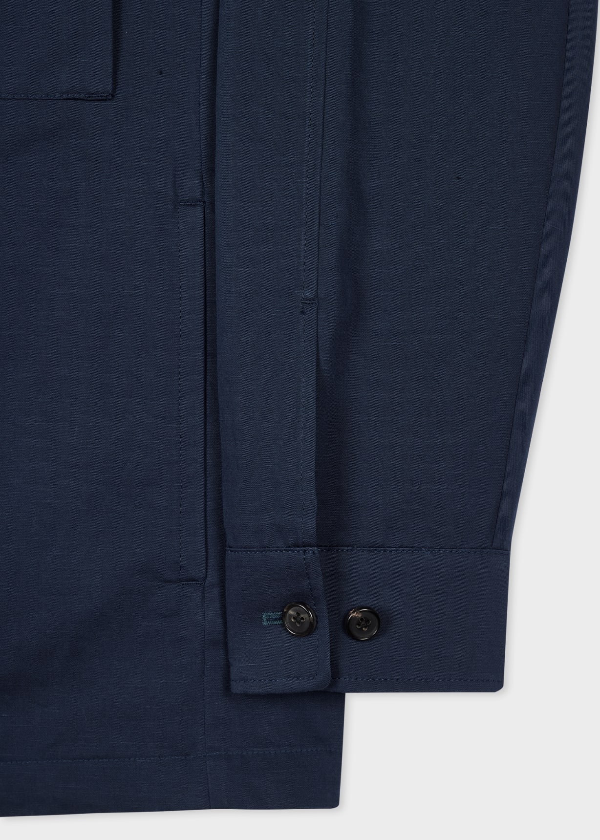 Men's Navy Cotton-Linen Shirt Jacket