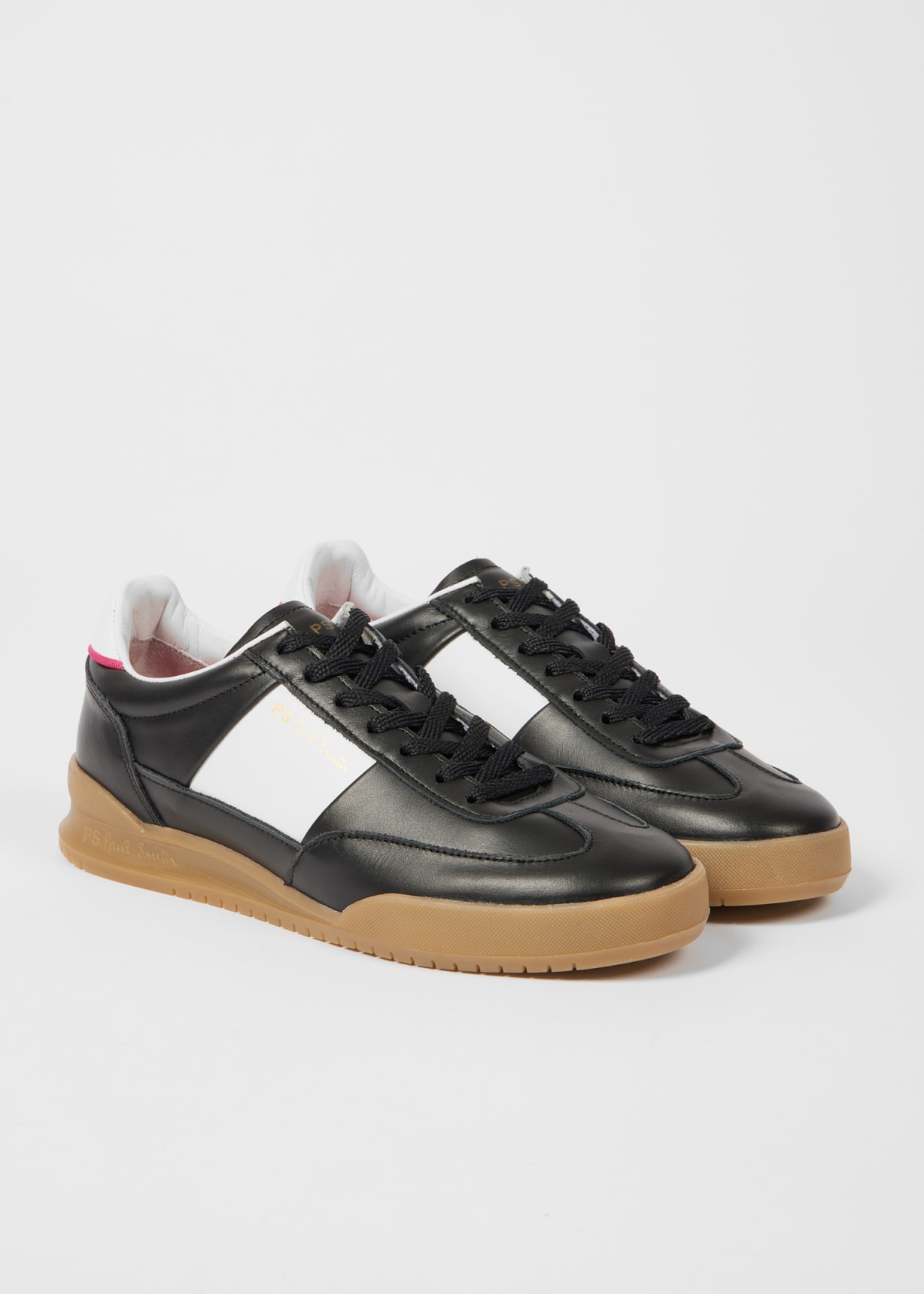 Product view - Women's Black Leather 'Dover' Trainers Paul Smith