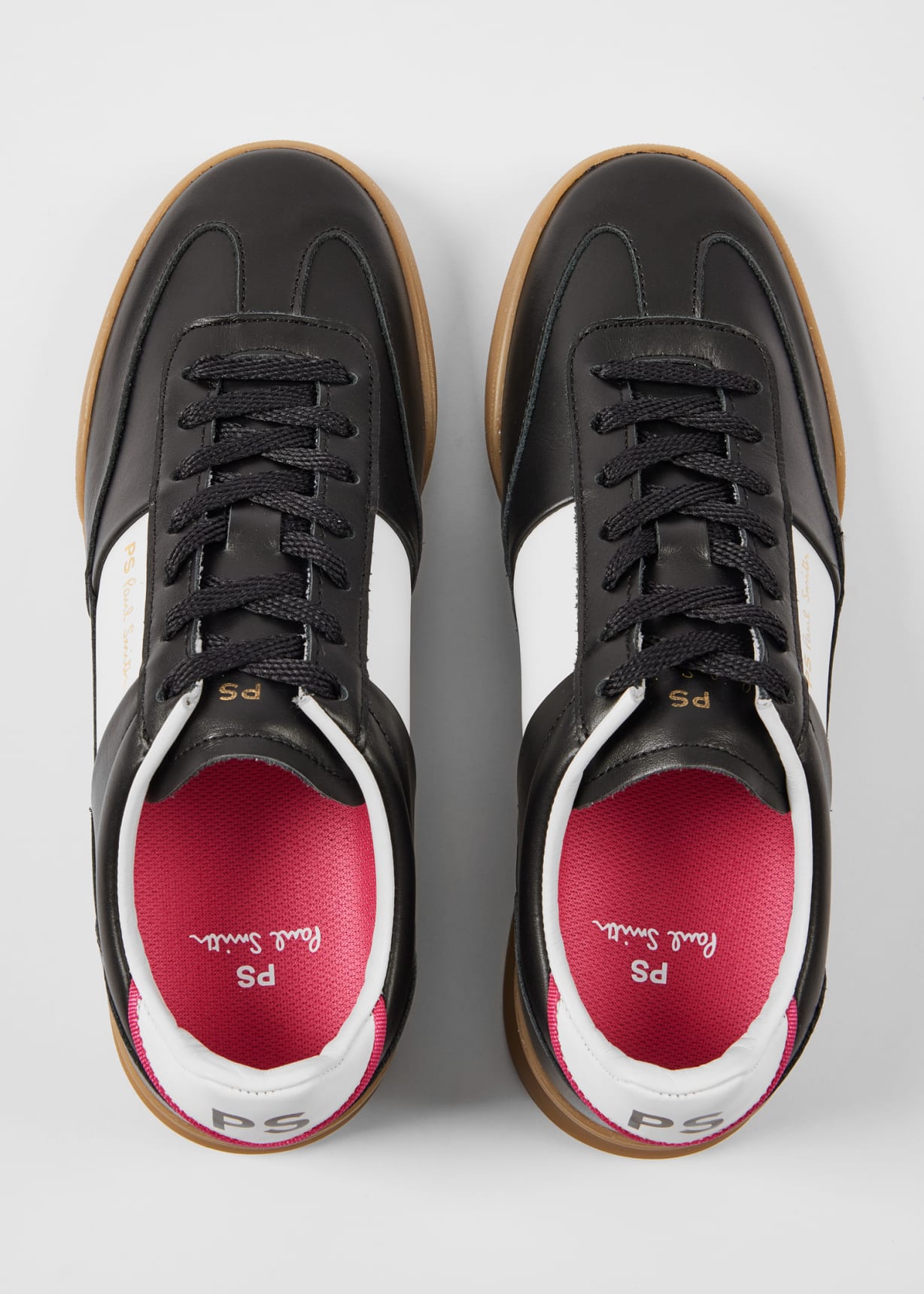Product view - Women's Black Leather 'Dover' Trainers Paul Smith