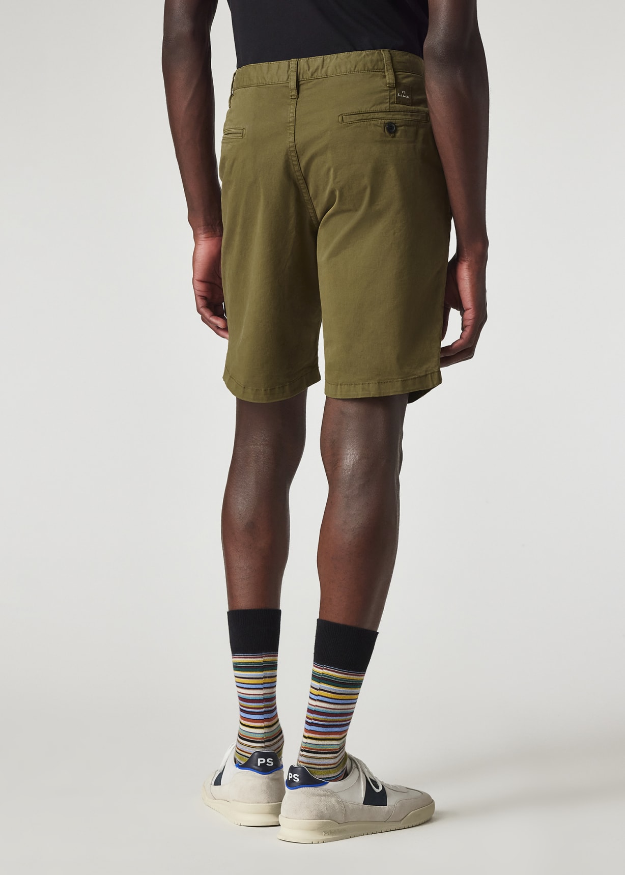 Men's Light Khaki Stretch Pima-Cotton Shorts